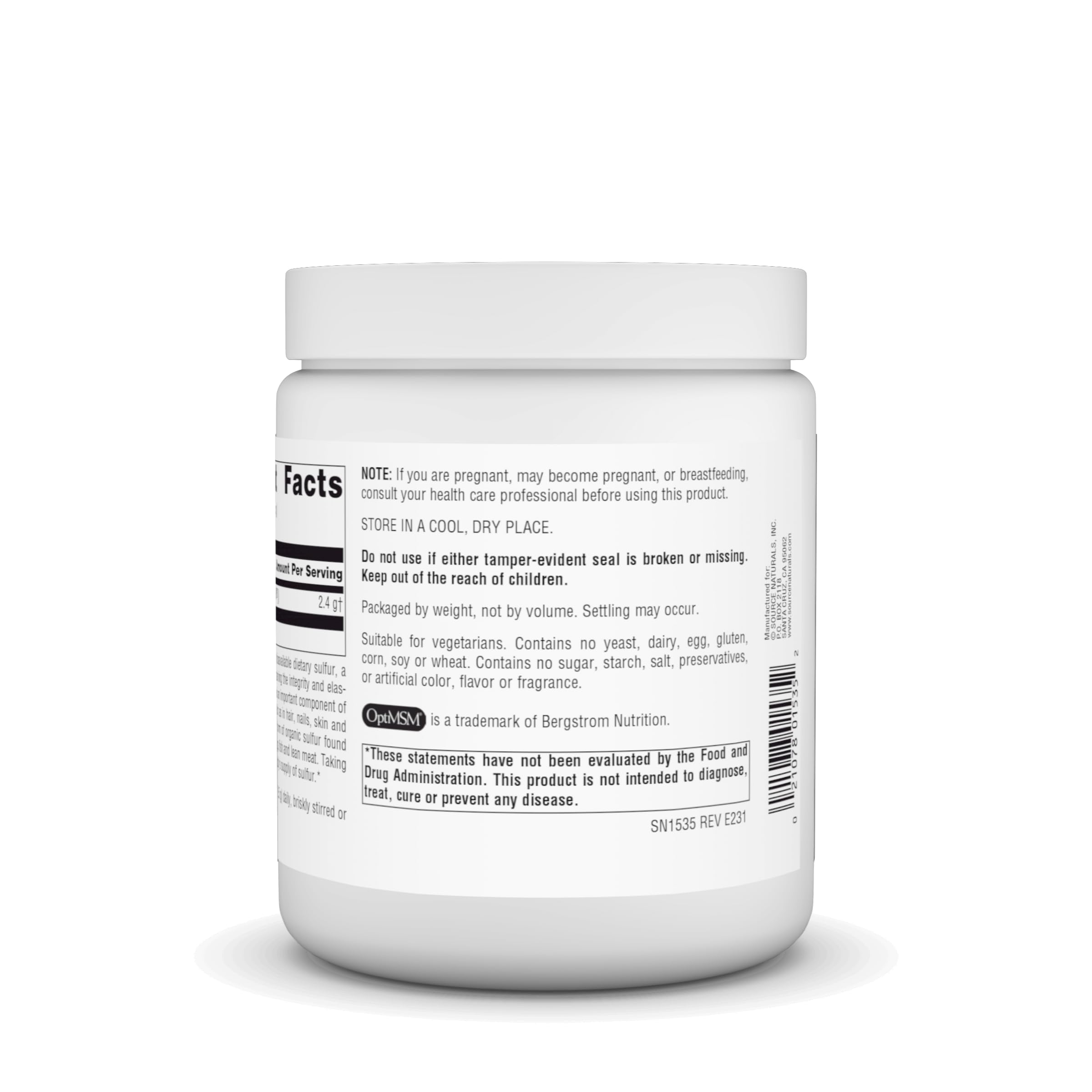 Source Naturals MSM Powder (Methylsulfonylmethane) - 16oz Organic Sulfur Supplement for Joint Pain Relief & Skin Health - Perfect for Daily Wellness Routine & Sports Recovery