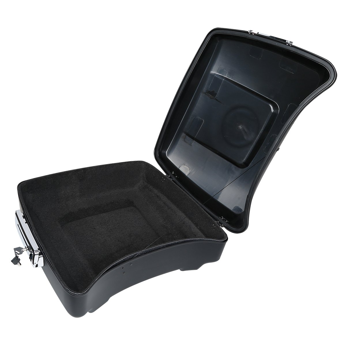 Matte Black Chopped Tour Pack Luggage Kit with Two-Up Tour Pack Mounting Rack & Docking Hardware Kit for 2014-2020 Harley Davidson Touring Road King, Road Glide, Street Glide & CVO Models - Perfect for Long Distance Motorcycle Trips & Storage Solutions