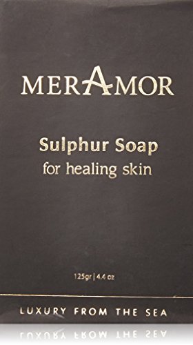 MerAmor Sulfur Soap for Acne Treatment - 3.5oz Natural Face & Body Cleanser for Oily Skin - Helps with Eczema, Psoriasis & Blackheads - Perfect for Daily Skincare Routine & Problem Skin Care