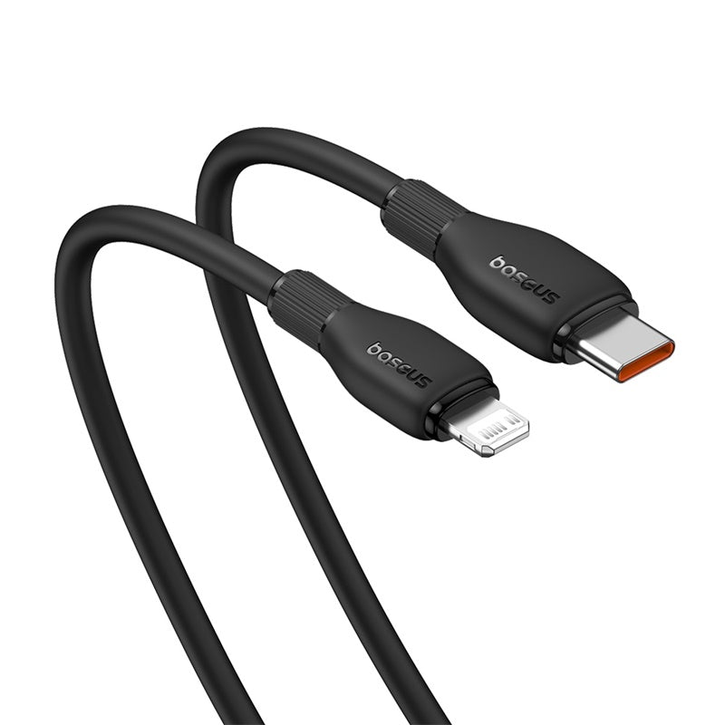 Baseus 20W Fast Charging Cable Type C to Lightning 1.2M - Pudding Series Black - Perfect for iPhone Charging at Home, Office & Travel