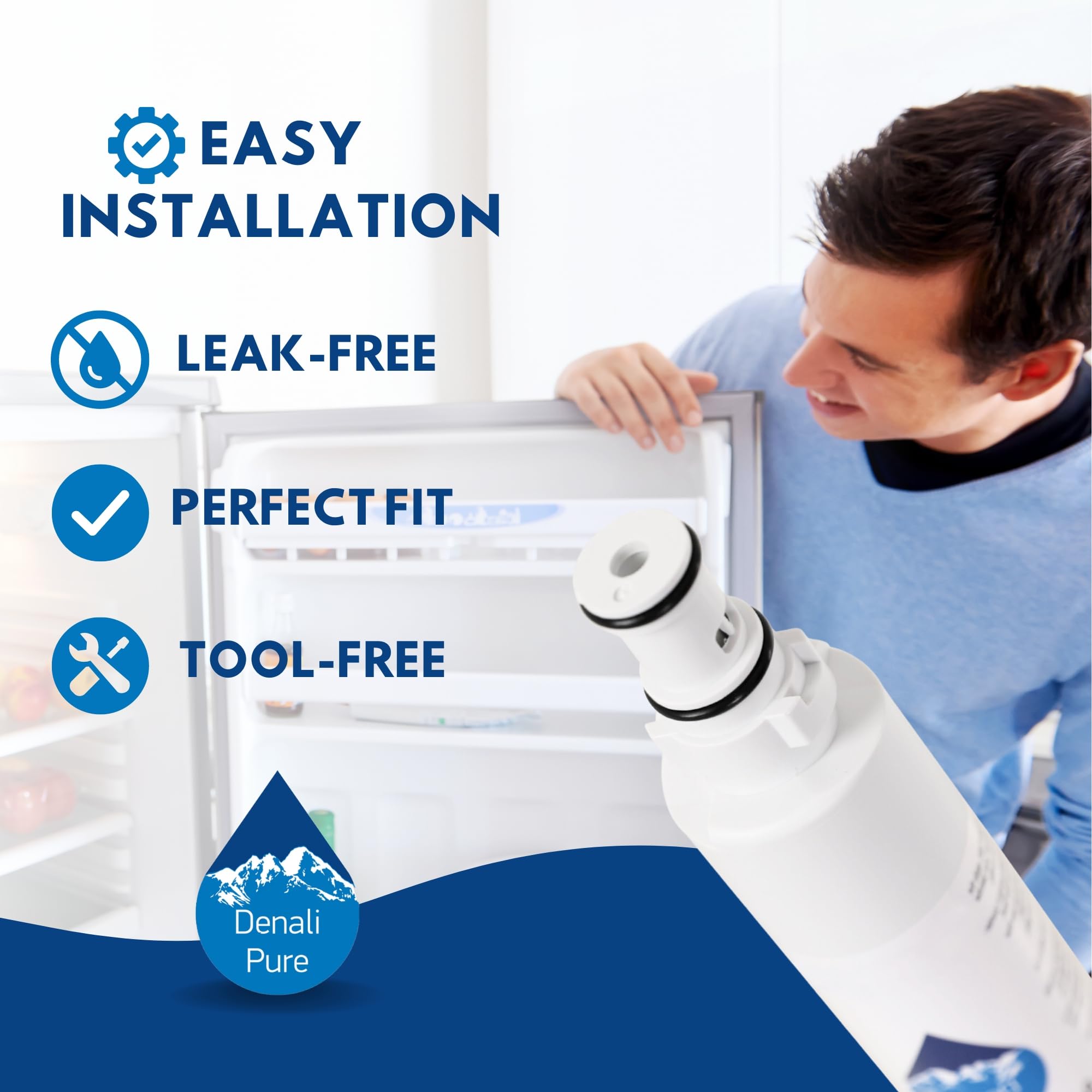 4-Pack Whirlpool GR2SHWXPL02 Refrigerator Water Filter Replacement - Compatible with Whirlpool 4396701 Fridge Water Filter Cartridge | Pure Drinking Water for Home & Office | BPA-Free Filtration System