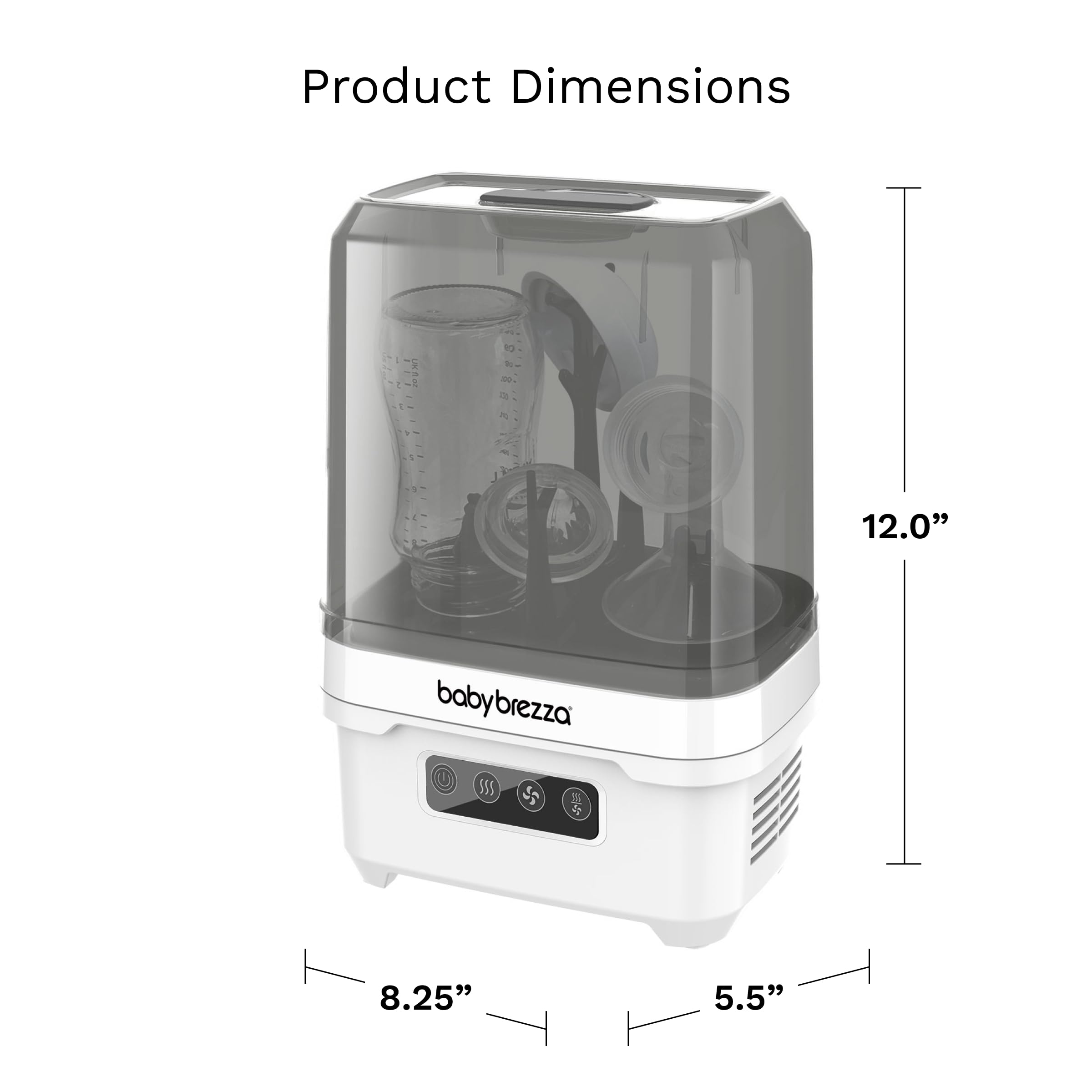Baby Brezza Portable Baby Bottle Sterilizer and Dryer for Travel - Compact Mini Sterilizer for Bottles, Pump Parts & Accessories | Perfect for On-the-Go Parents, Daycare & Hospital Use