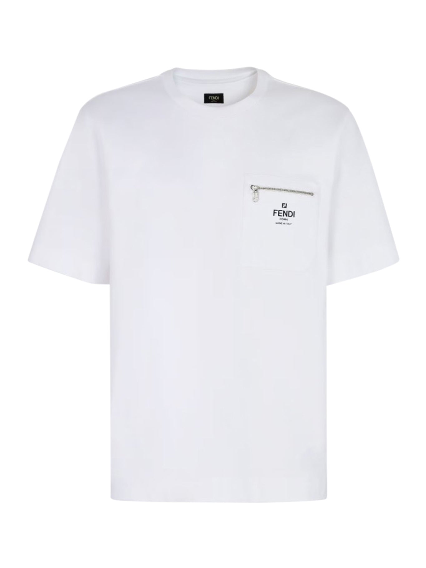 FENDI ROMA Cotton T-Shirt for Men - Premium Luxury Short Sleeve Tee - Casual & Streetwear Style - Perfect for Everyday Wear, Outings, and Fashion Events