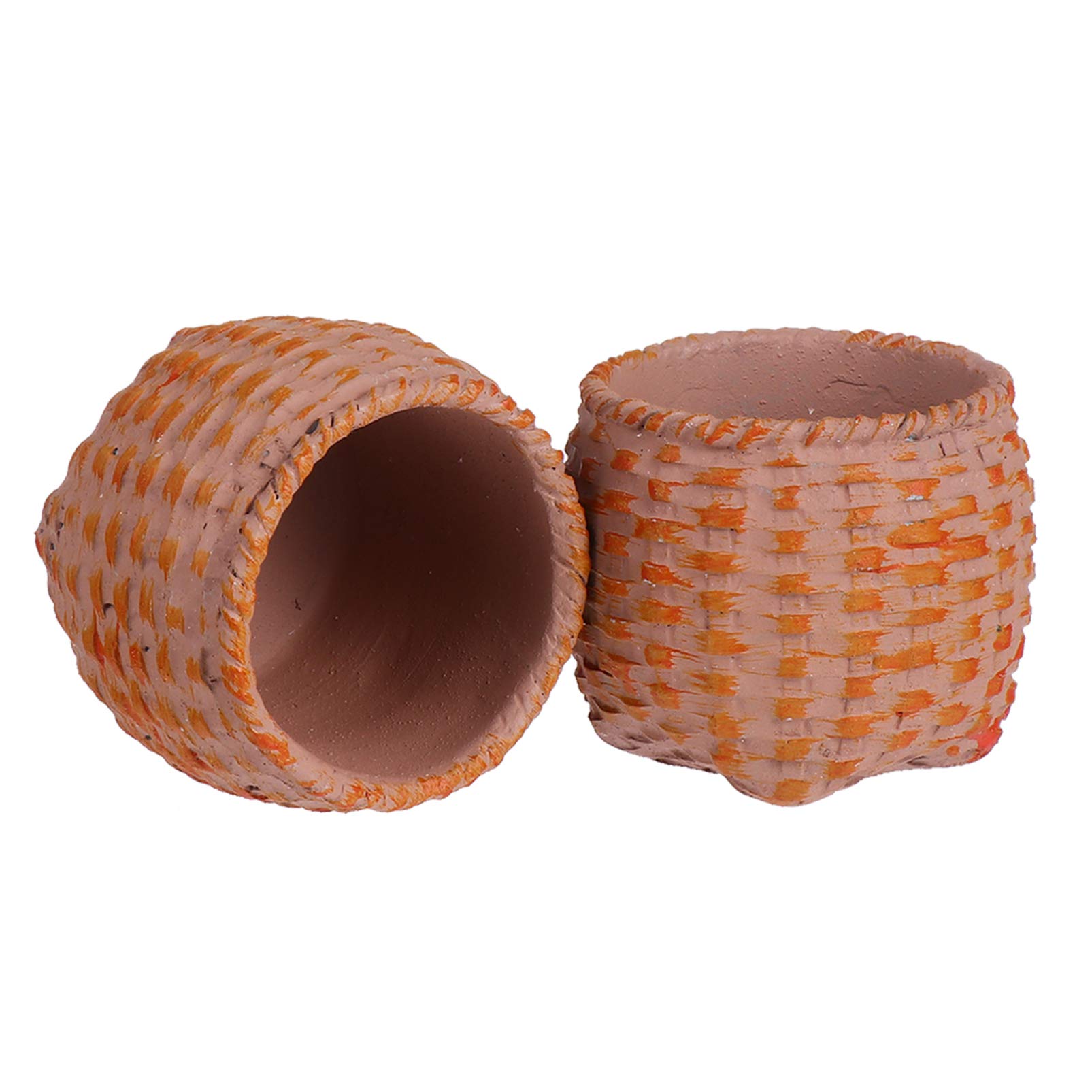 DOITOOL 2 Pack Small Succulent Plant Pots - Indoor Resin Flower Planters with Drainage Holes for Snake Plants, Jade Plants, Herbs - Perfect for Home Decor, Office Desk, and Windowsill Gardening