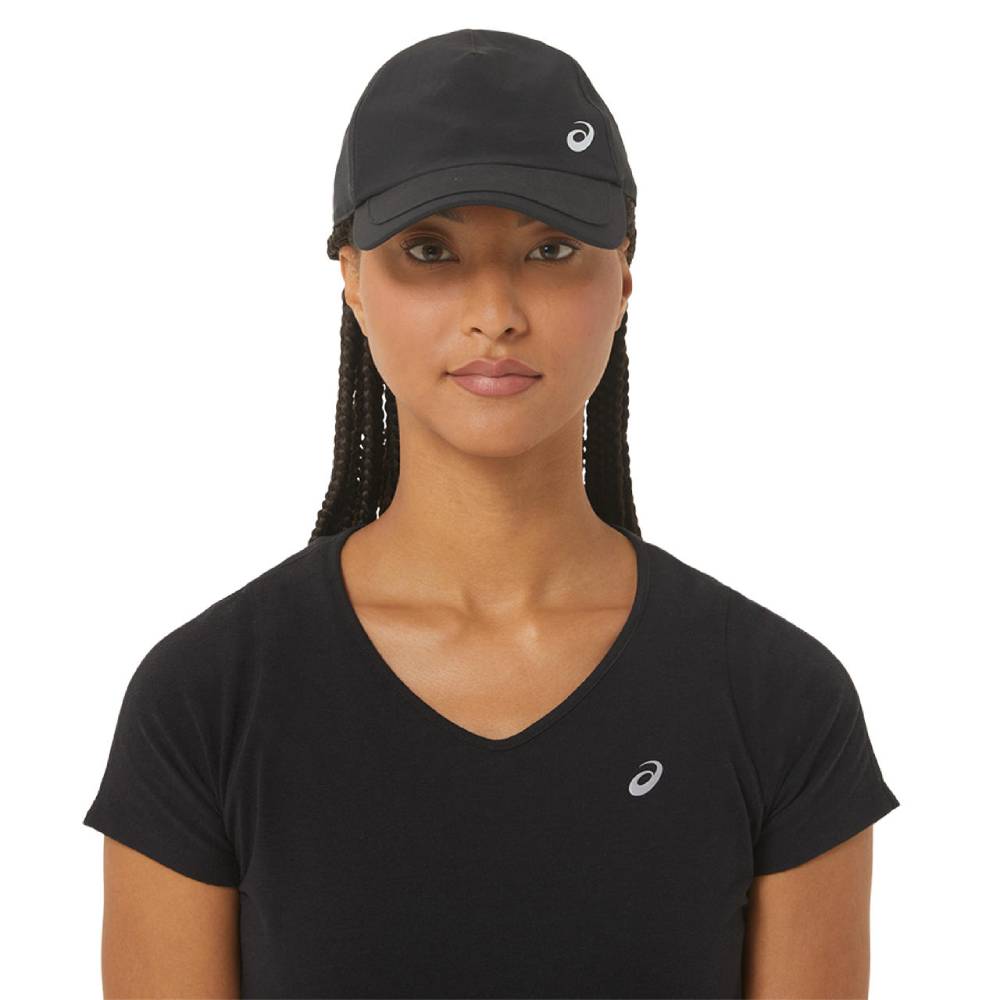 ASICS Performance Running Cap - Lightweight Breathable Baseball Hat for Men & Women - Black - Ideal for Jogging, Gym, and Outdoor Sports