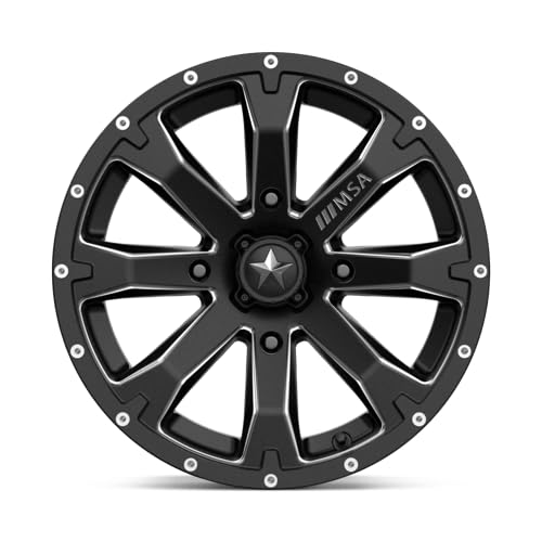 MA42 15X7 4X110 Satin Black Mill 10MM Offset Wheel - M42-05710 | Perfect for Jeep Wrangler, Chevy Silverado & Ford F150 Custom Upgrades