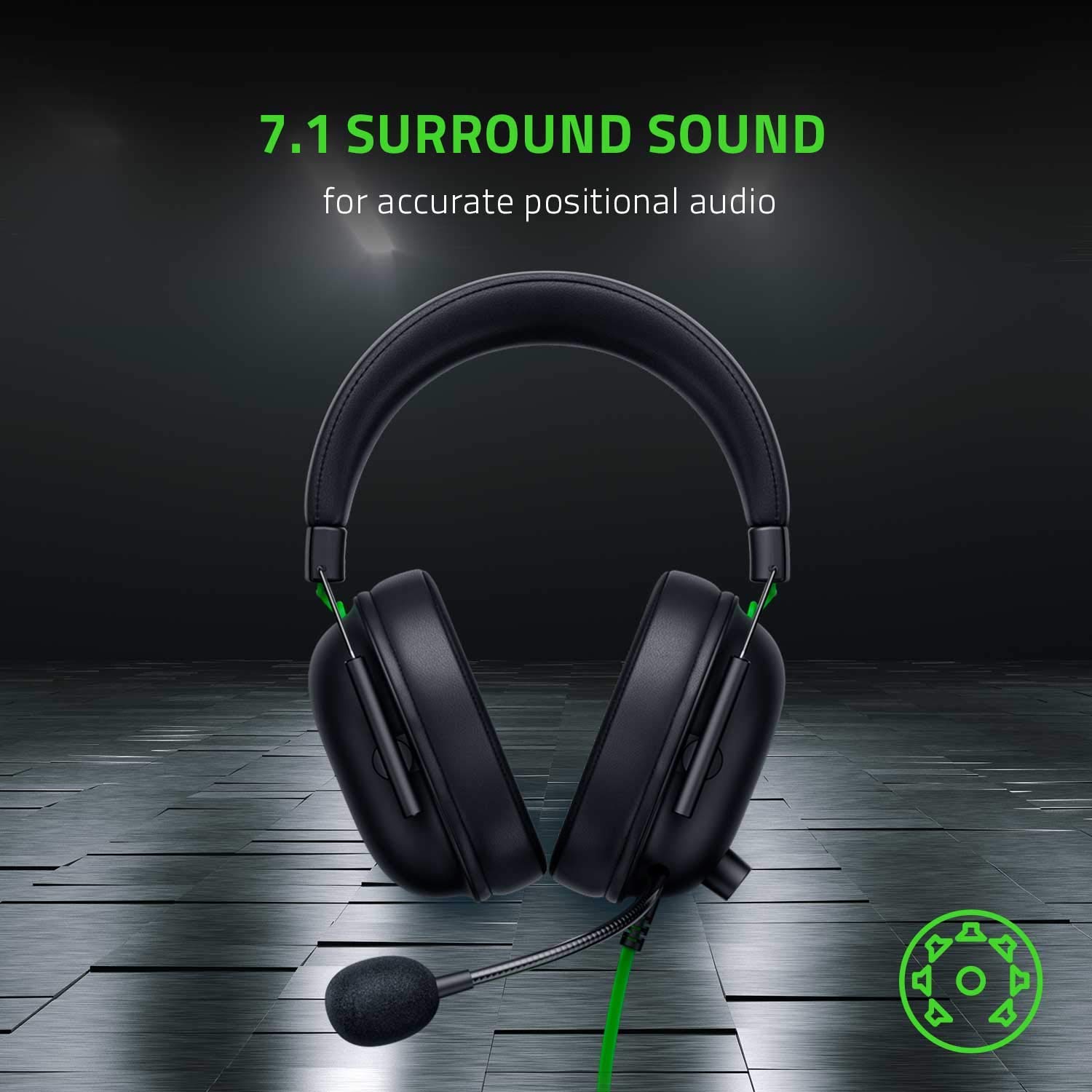 Razer BlackShark V2 X Gaming Headset with 7.1 Surround Sound, 50mm Drivers & Memory Foam Cushion - Compatible with PC, PS4, PS5, Nintendo Switch - 3.5mm Audio Jack (Black) - Perfect for Competitive Gaming, Streaming & Esports