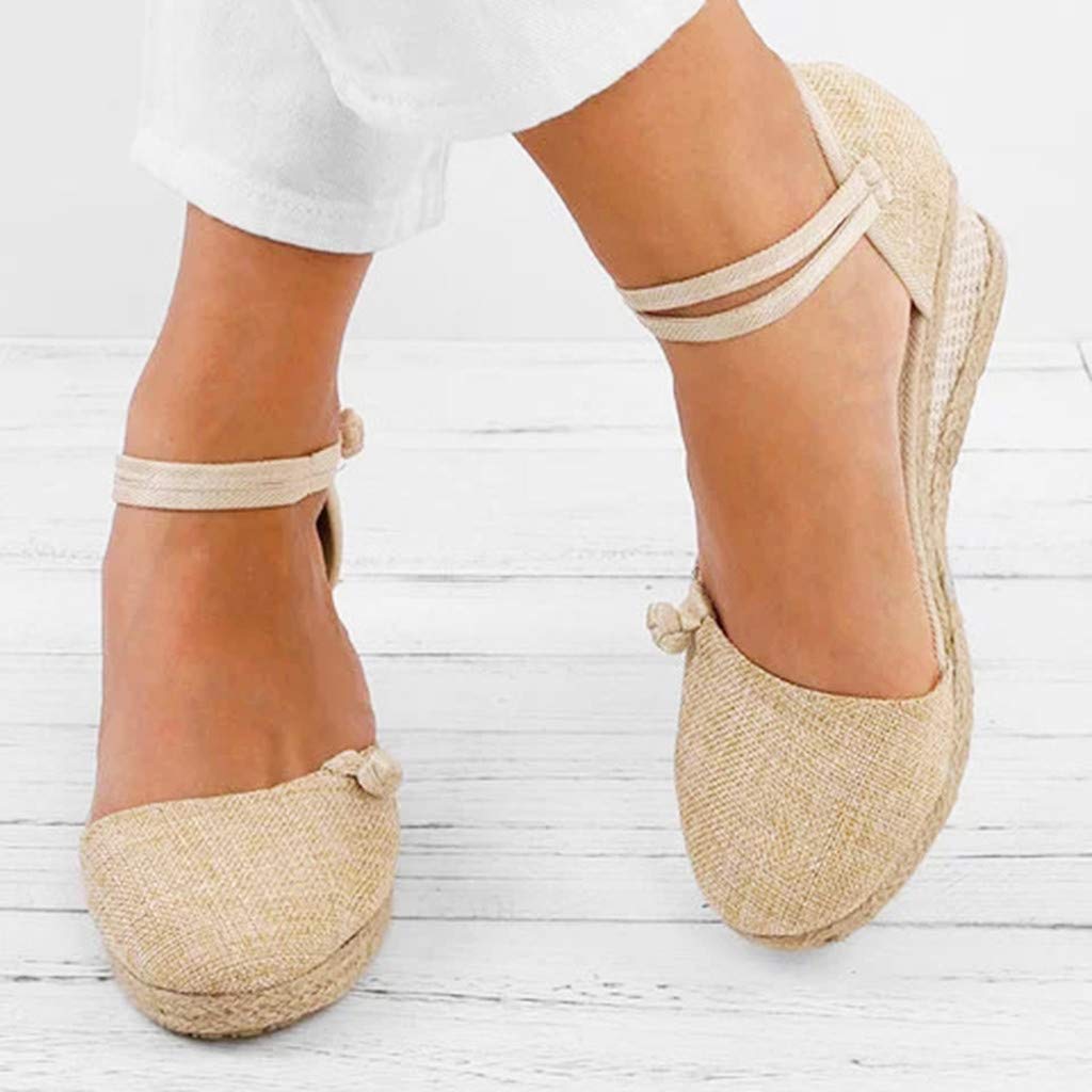 Gibobby Women's Platform Sandals - Adjustable T-Strap Dress Sandals with Ankle Buckle | Comfortable Strappy Thong Sandals for Casual Wear, Summer Outfits & Beach Vacations