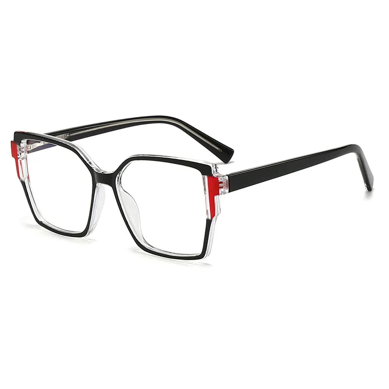 CCspace Women's Full Rim Square Cat Eye Polycarbonate Eyeglasses Frame 301332 - Stylish & Lightweight for Work, Reading & Fashion Accessories