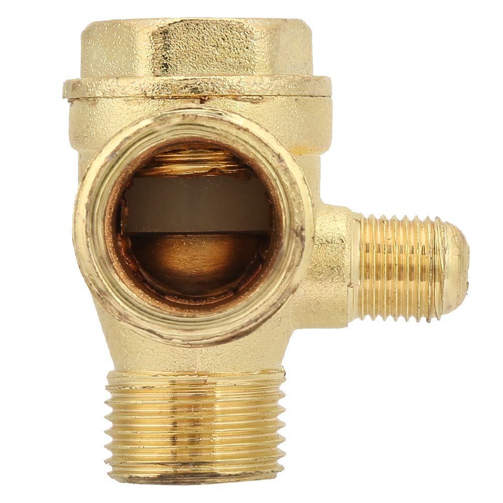 Deosdum Zinc Alloy 3-Way Check Valve for Air Compressor - High Pressure Pipe Fitting Connector | Perfect for Pneumatic Tools, HVAC Systems & Industrial Applications