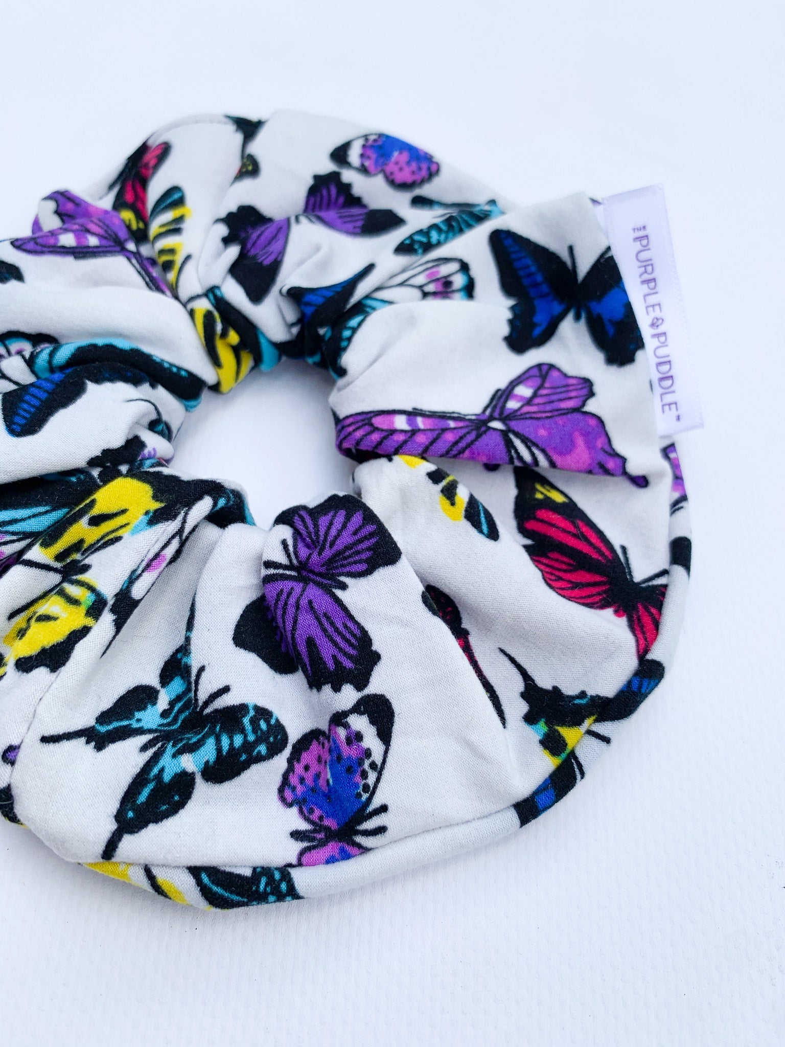 Butterfly Bliss Scrunchie Hair Ties - Soft Elastic Hair Accessories for Women & Girls - Perfect for Workouts, Yoga, and Everyday Styling