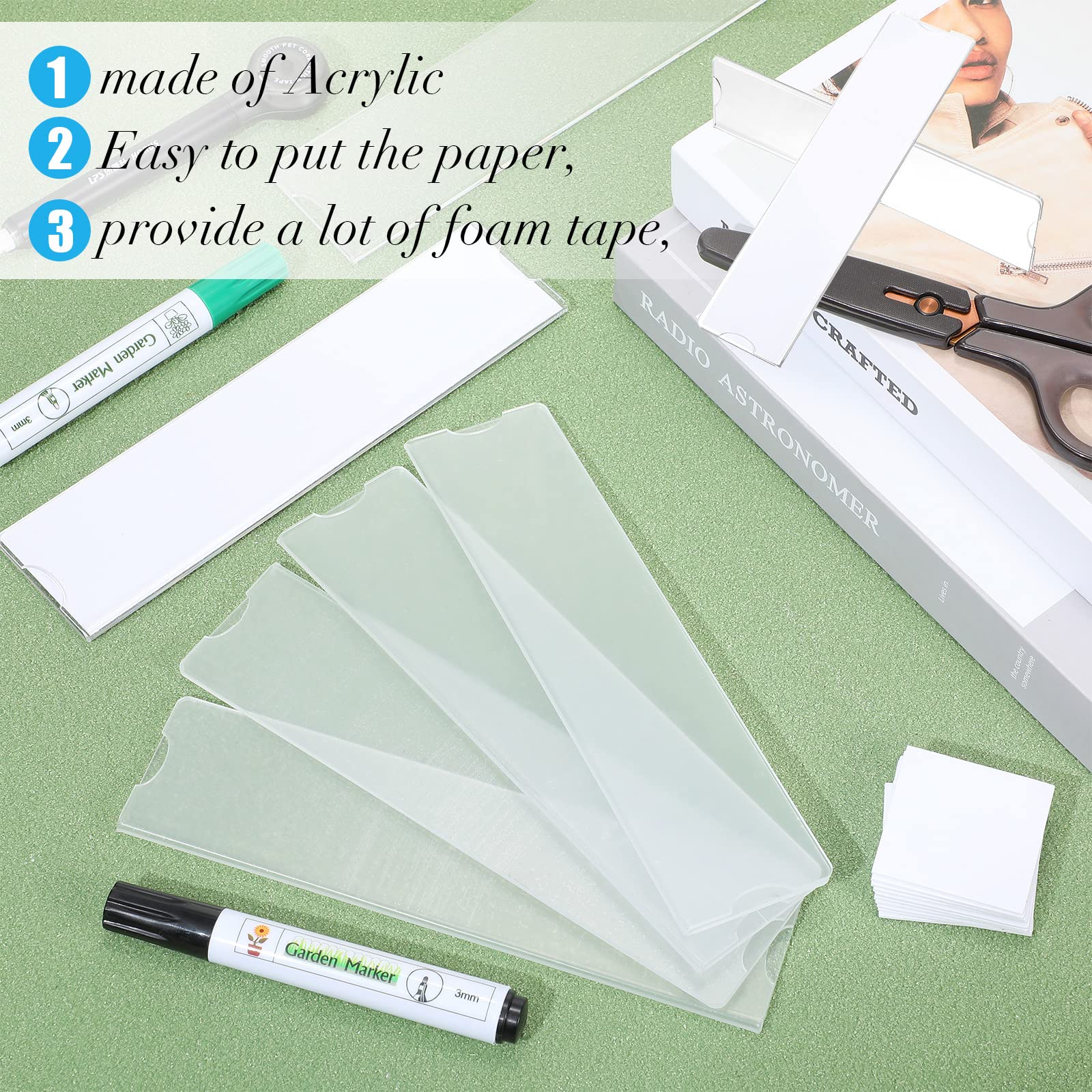 2-Pack Clear Acrylic Wall Name Plate Holders - 8 Inch Horizontal Plastic Sign Frames with Adhesive Tape for Office, Home & Classroom - Perfect for Door Nameplates, Desk Signs & Display Trays (30 Sets) - Ideal for Professional Offices, School Classrooms & Home Organization