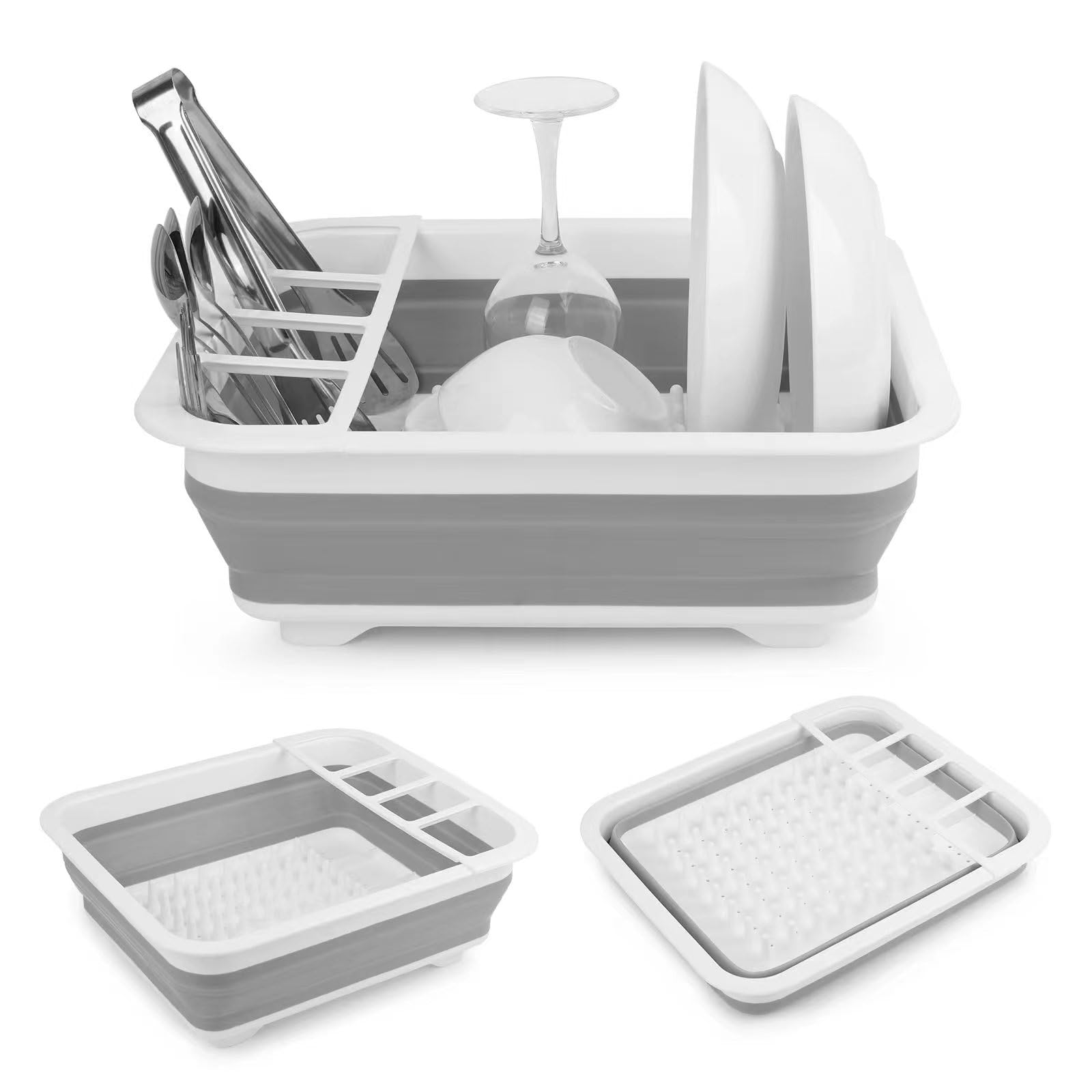 Collapsible Dish Drying Rack - Portable Kitchen Organizer for RV & Camping