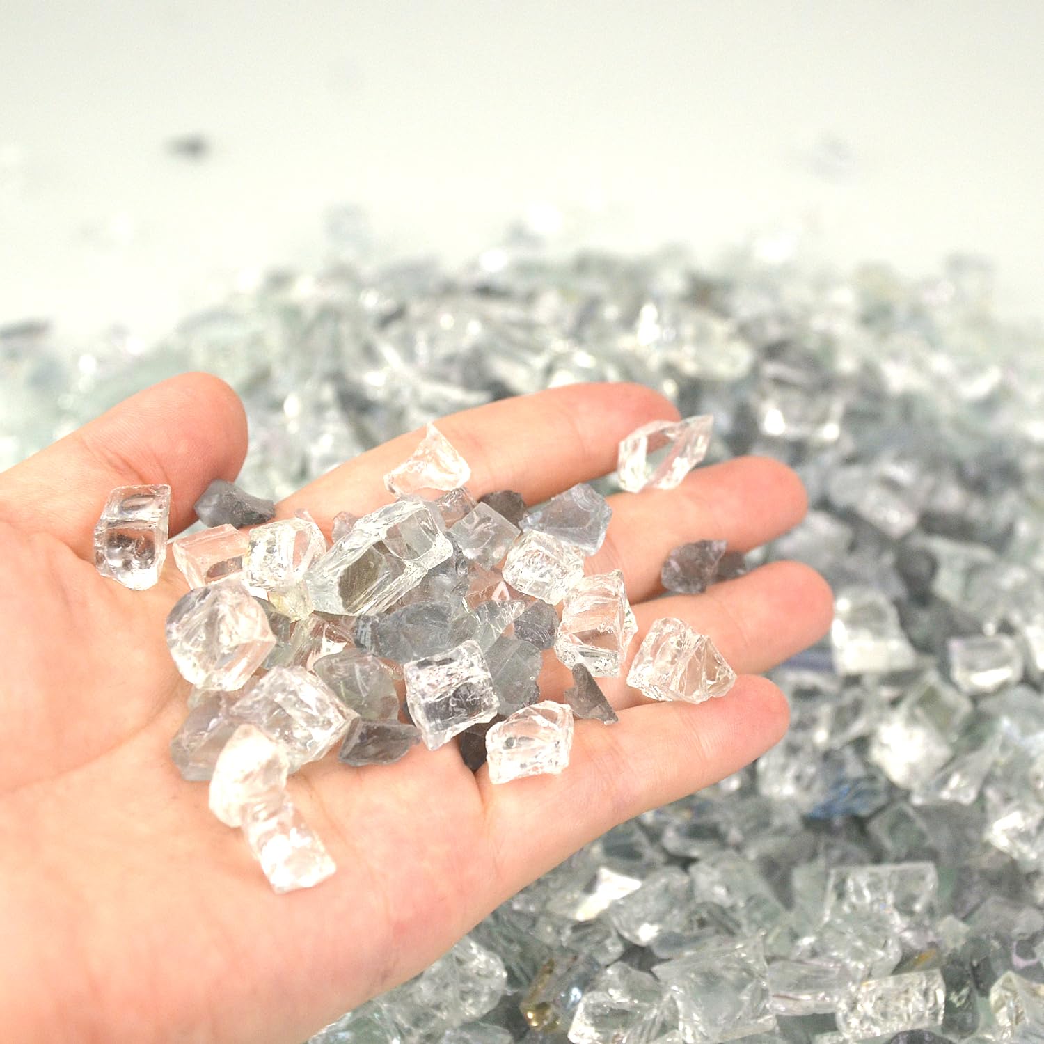 10 lbs High-Gloss Fire Glass for Fire Pits & Fireplaces - 1/2