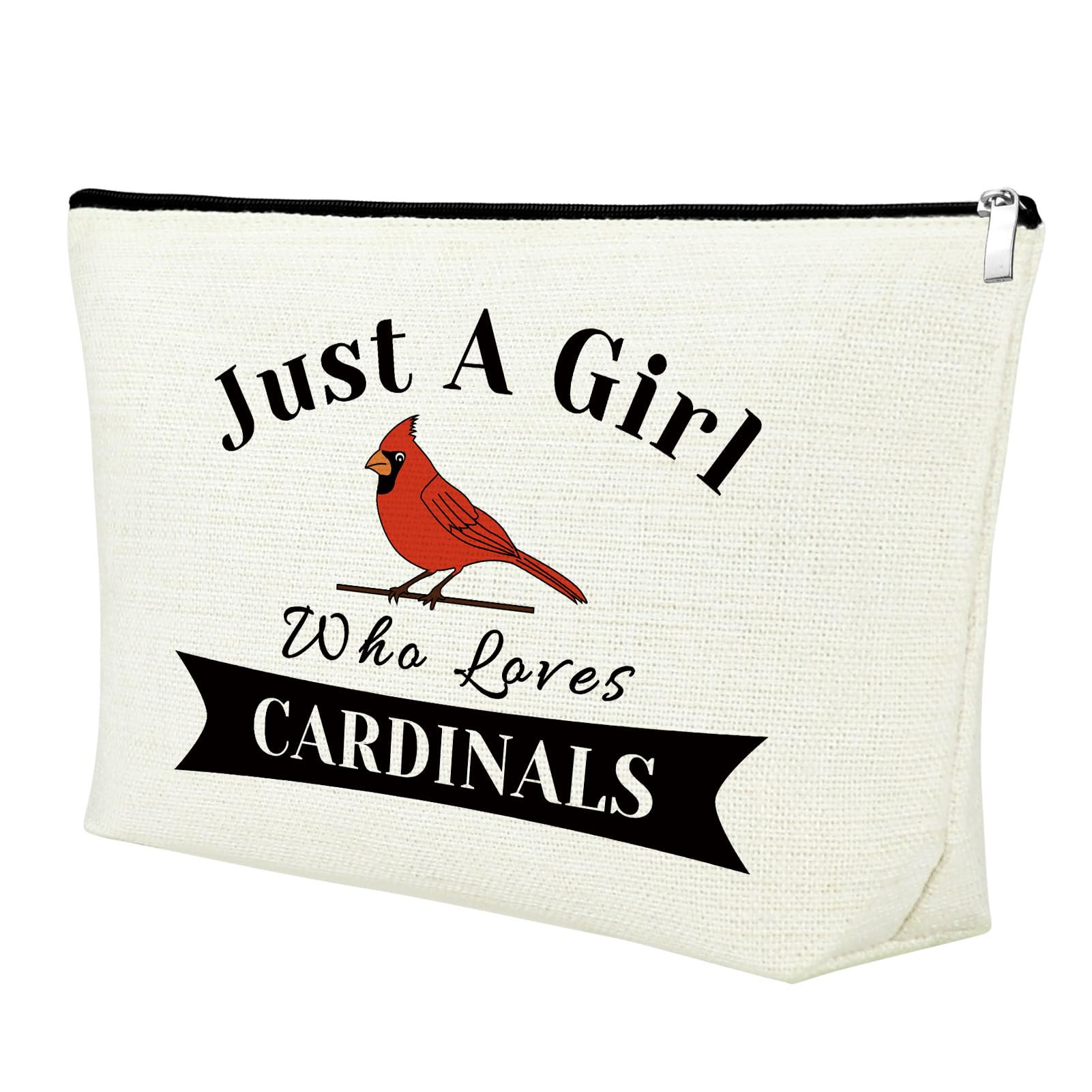 Red Cardinal Bird Makeup Bag for Women - Cute Cosmetic Zipper Pouch with Cardinal Design | Perfect Gift for Bird Lovers, Birdwatching Enthusiasts | Great for Travel, Daily Use & Birthday/Christmas Presents