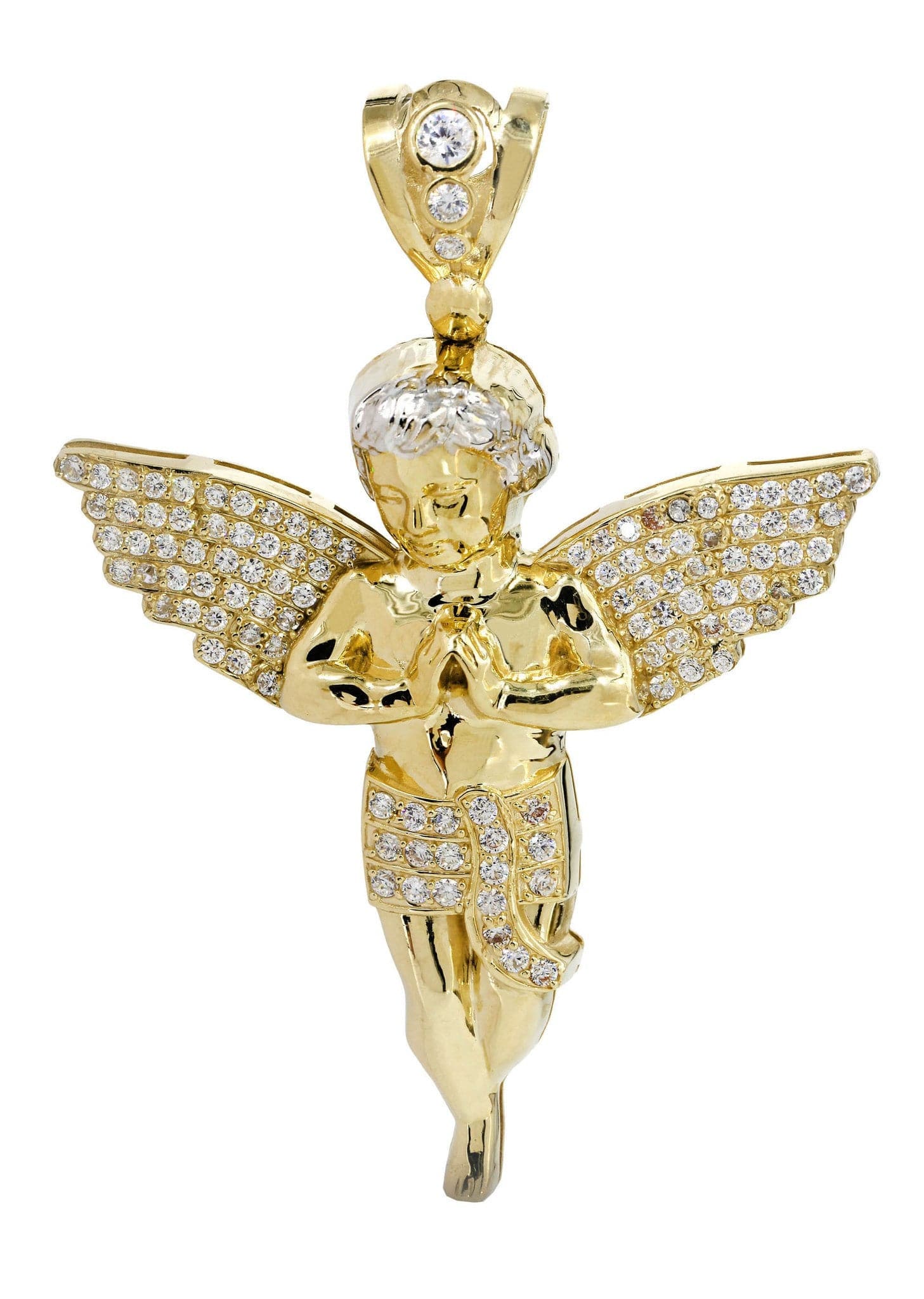 10K Gold Angel Pendant Necklace - 13.4 Grams Dainty Religious Jewelry for Women - Perfect Gift for Baptism, Christmas & Special Occasions