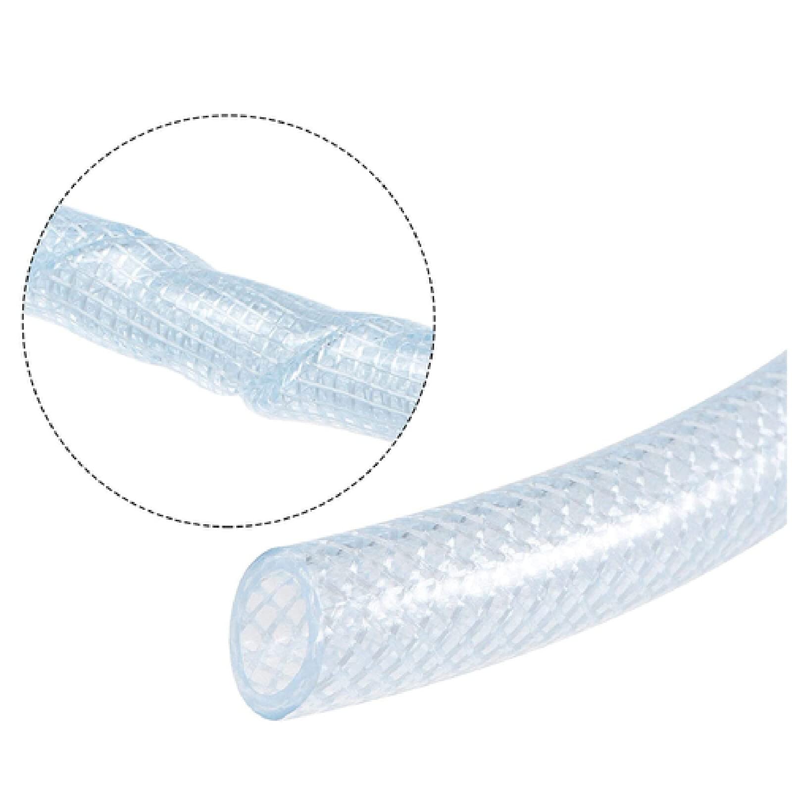 Braided PVC Pipe - Flexible Clean Water Hose, PVC Reinforced Hose, Non-Hard Anti-Freeze Pipe (3 Meters) for Garden Irrigation, Home Plumbing & Outdoor Watering