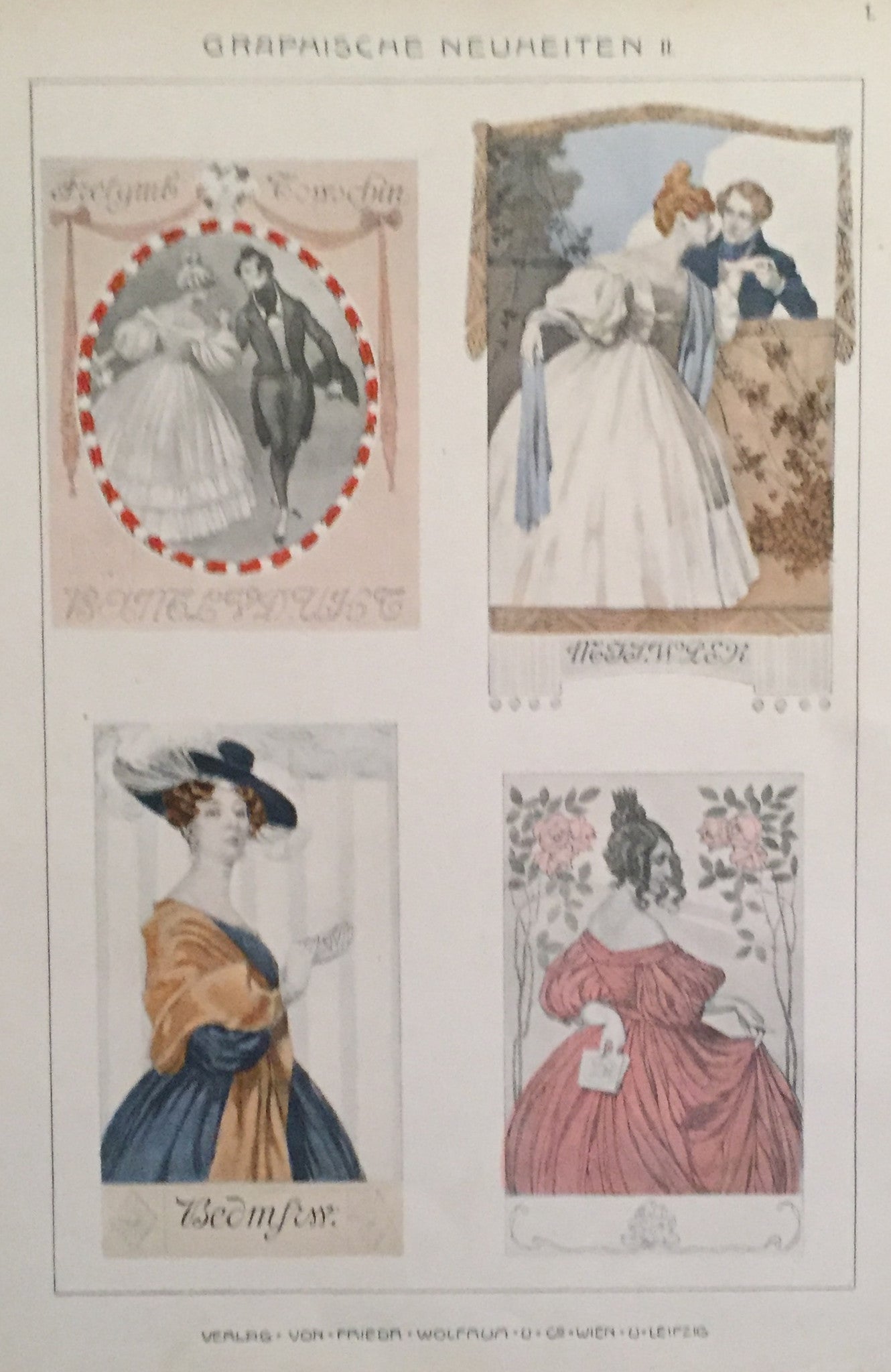 1900 Original German Art Nouveau Poster - Graphische Neuheiten II Featuring Four Ladies #301 - Vintage Home Decor & Art Collector's Piece for Living Room or Office
