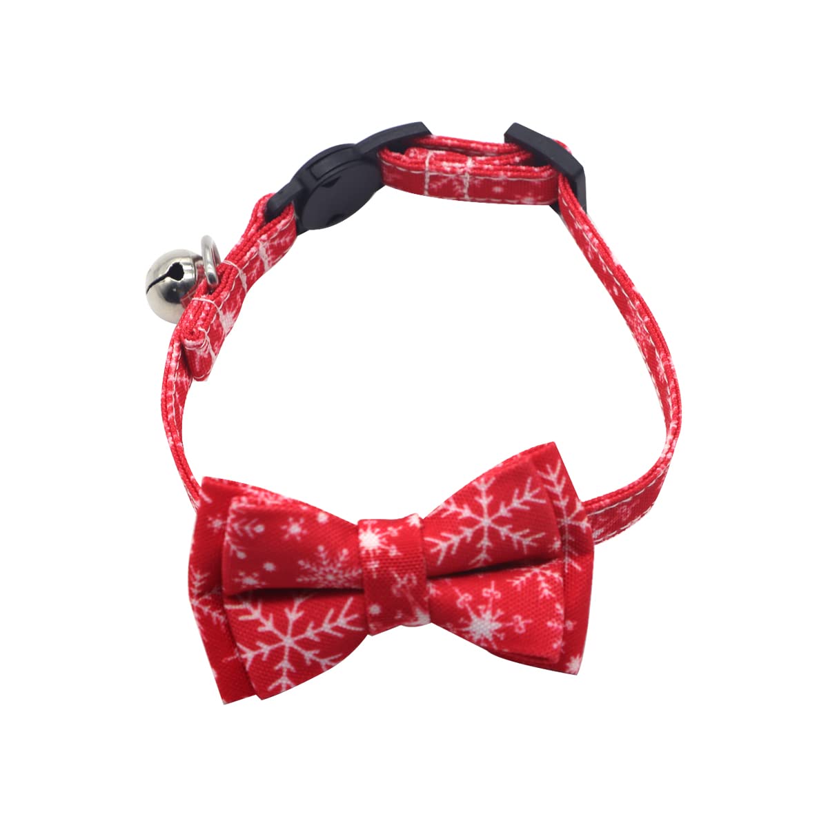 Adjustable Christmas Cat Collar with Bow Tie & Bell - Breakaway Safety Pet Collar for Cats & Small Dogs (Red) - Perfect for Holiday Photos & Festive Pet Parties