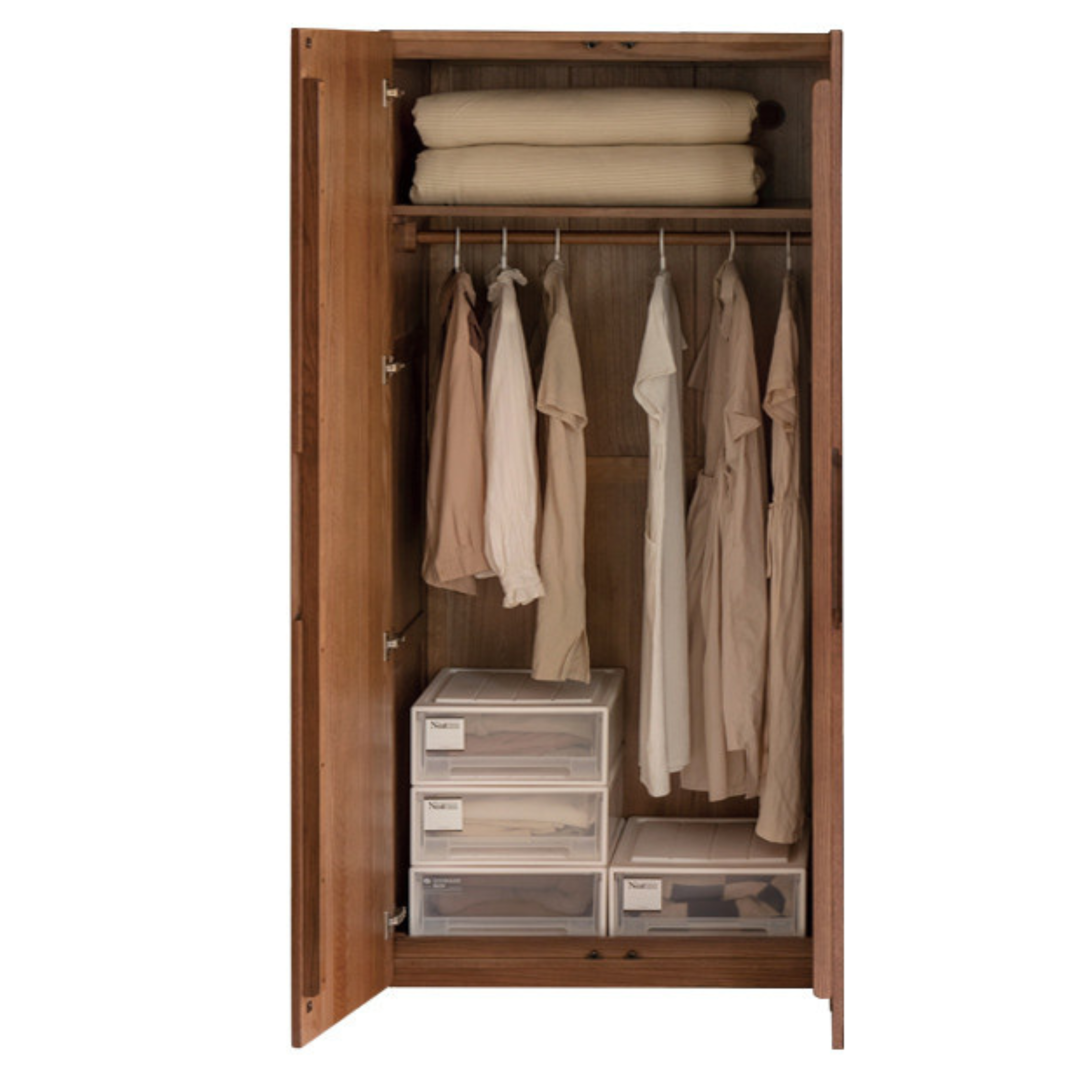35.4x23.2x86.6 inch / 90x59x220 сm/ Walnut color / Wardrobe Long Clothes Style