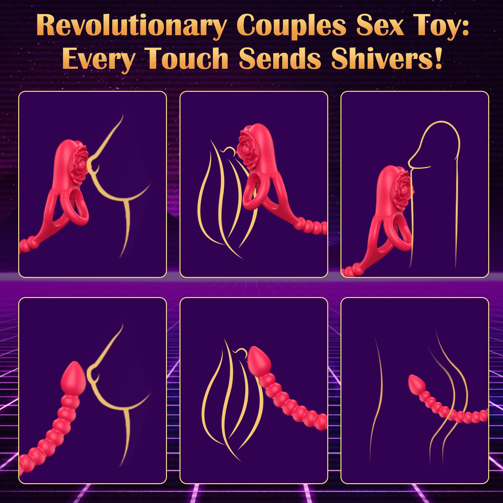 Upgraded Vibrating Penis Ring Sleeve with Rose Clitoral Stimulator - Remote Control Cock Ring & Anal Butt Plug Prostate Massager - 10 Vibration Modes for Couples - Adult Sex Toys for Men & Women - Perfect for Romantic Nights & Spicing Up Your Relationship