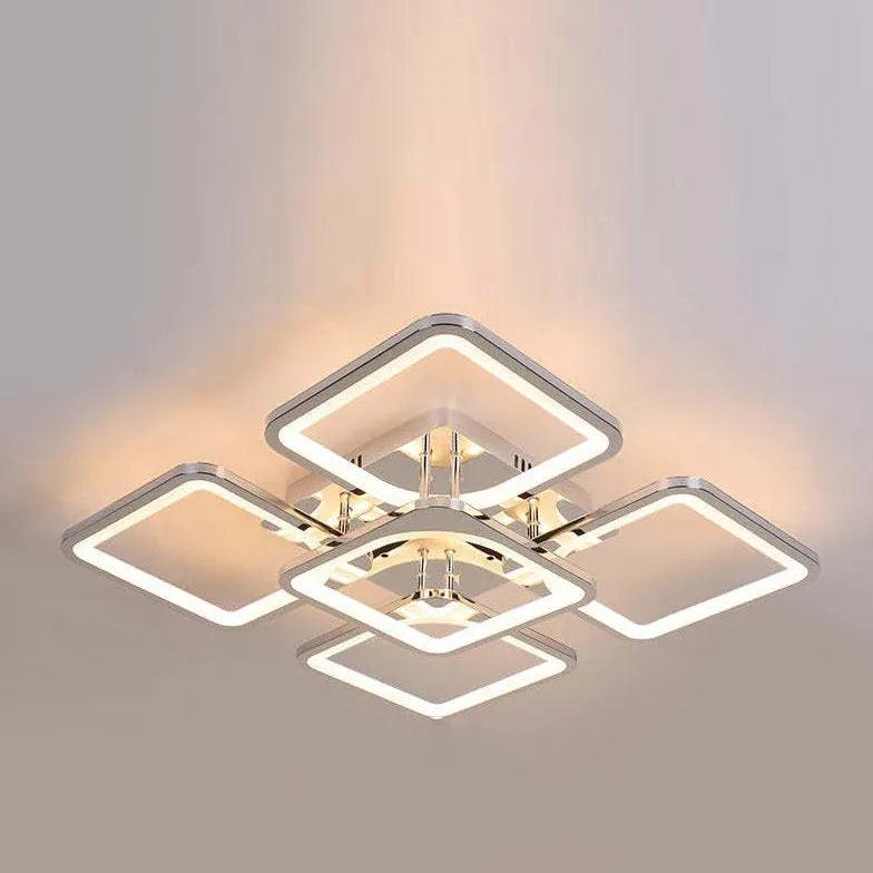 Modern Square Frame Pendant Light - Sleek Multi-Panel Design for Dining Room, Kitchen Island & Living Room Lighting