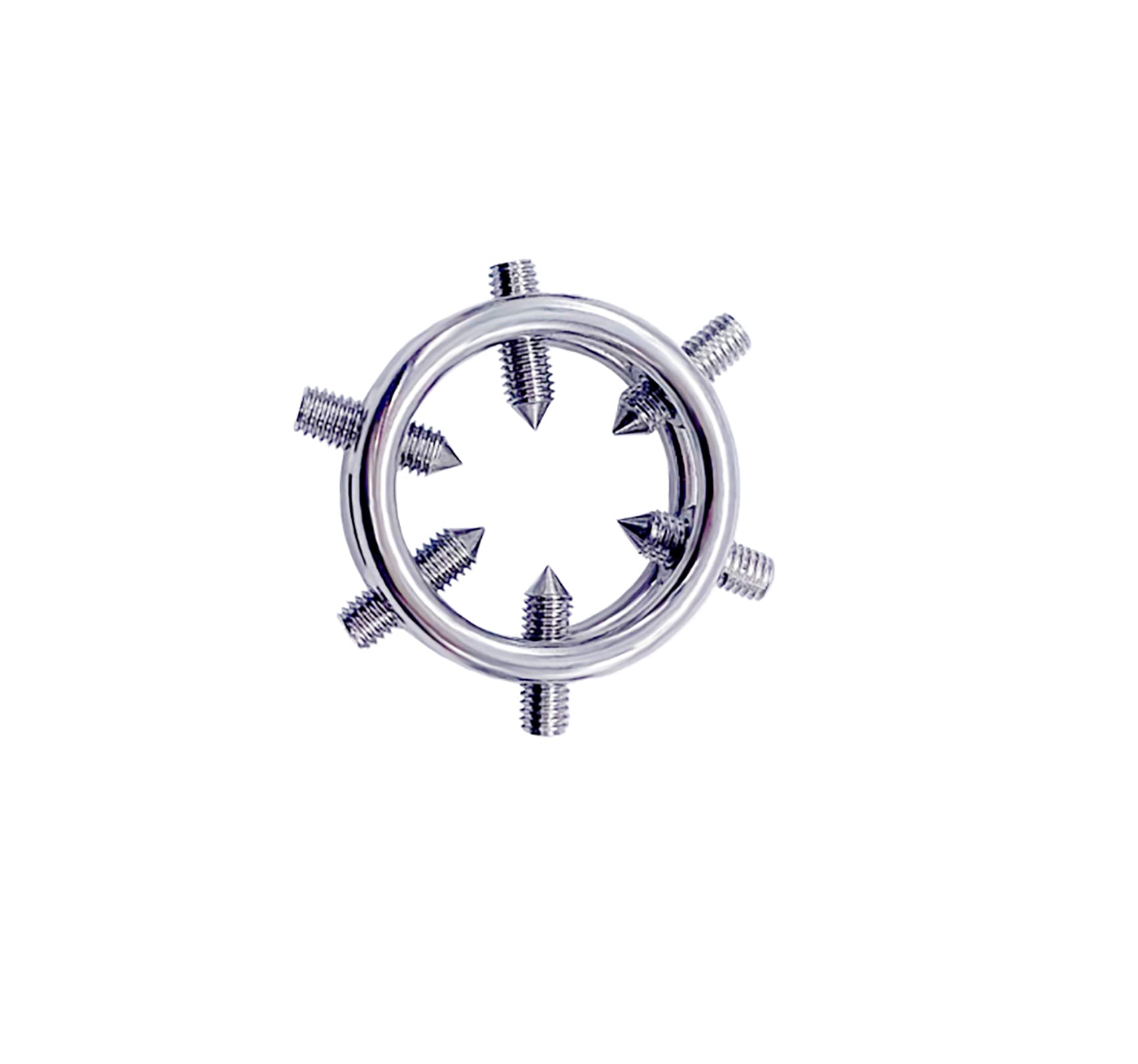 Premium 32mm Stainless Steel Cock Ring with 6 Adjustable Screws - Metal Testicle Ring for Enhanced Erections, Chastity Device & Bondage Play - Durable Erotic Sex Toy for Couples & Solo Use in Bedroom & BDSM Scenes