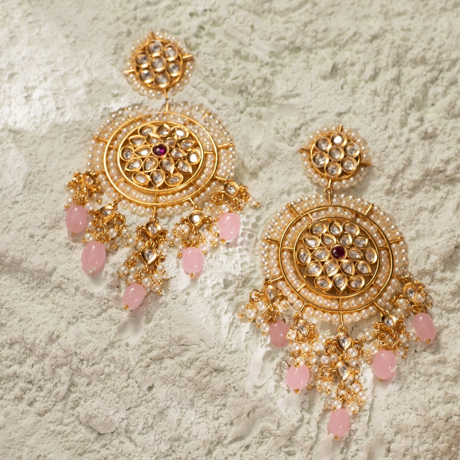 Bhavana Grand Kundan Chandbali Earrings - Traditional Indian Jewelry for Women - Handmade Bridal Earrings - Perfect for Weddings, Parties & Festive Occasions