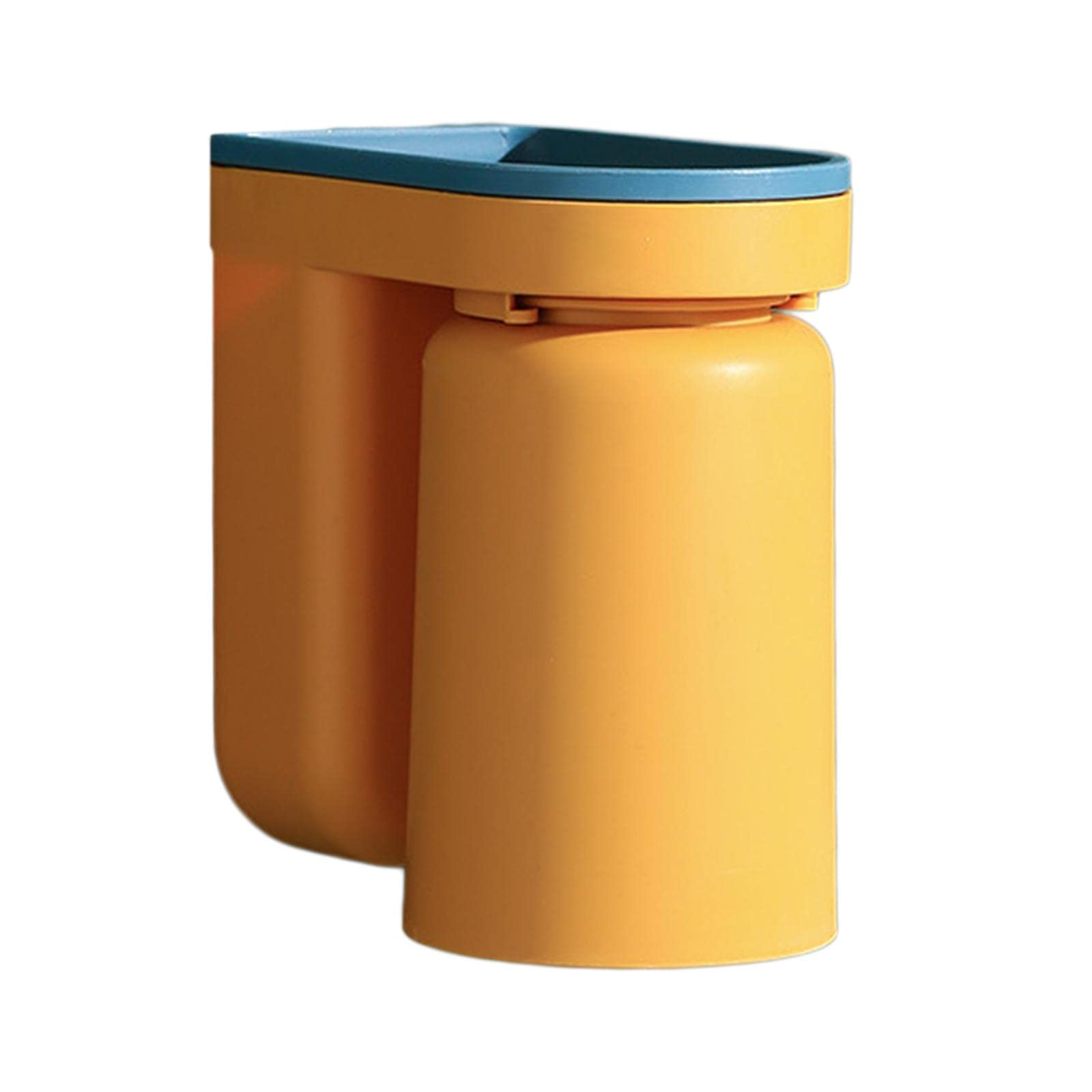 Baoblaze Toothbrush Holder with Gargle Cup - Space Saving Bathroom Organizer for Family & Adults, No Drill No Nail Wall Mount, Yellow | Perfect for Small Bathrooms, Dorm Rooms & RVs
