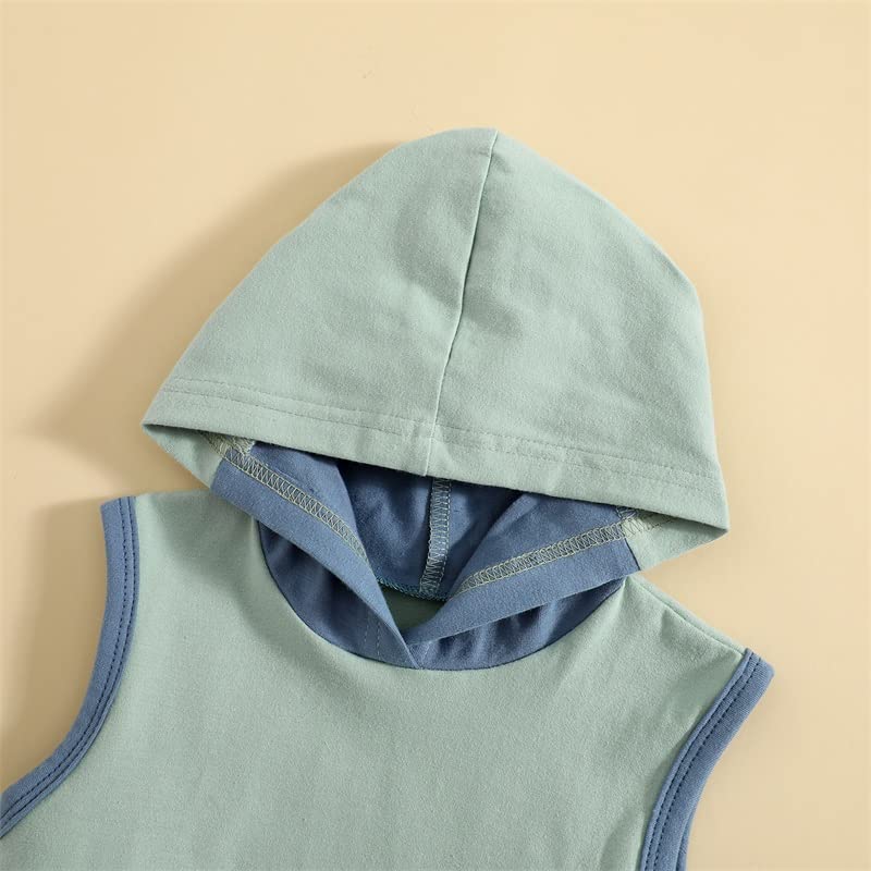 FYBITBO Toddler Boys 2-Piece Summer Outfit - Sleeveless Tank Top & Shorts Set | Comfortable Baby Boy Clothes for Playtime, Beach & Outdoor Activities
