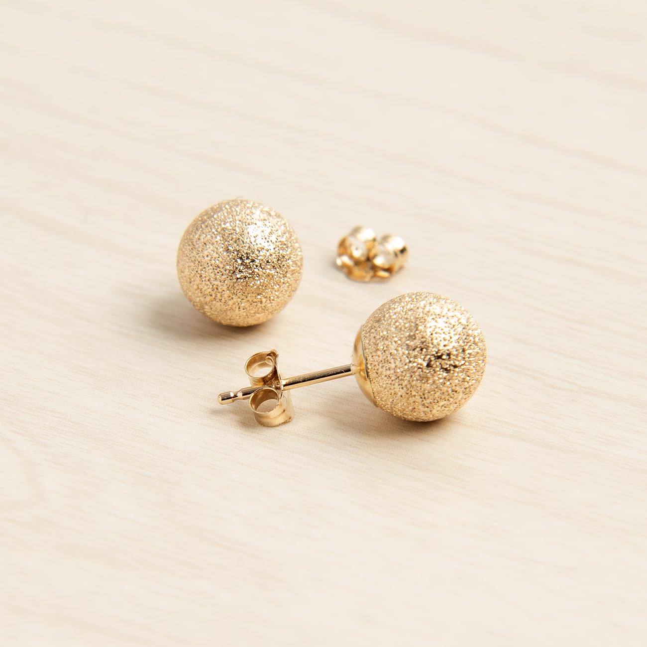 14k Gold Stud Earrings for Women - Butterfly Back Design Ball Earrings (3/4/5/6/7/8mm) | Perfect Anniversary, Valentine's Day & Birthday Gift for Her | Elegant Jewelry for Date Nights, Weddings & Special Occasions