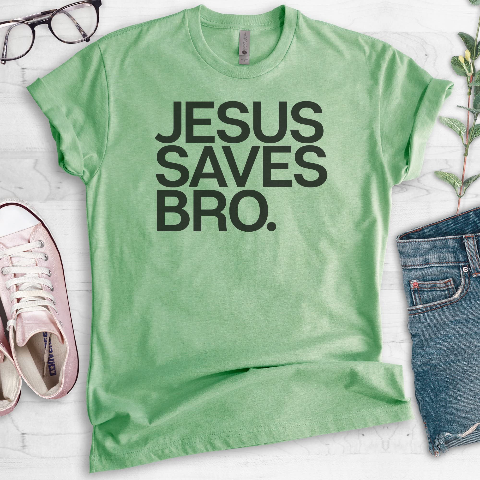 Jesus Saves Bro Shirt - Unisex Christian T-Shirt for Men & Women - Religious Faith Apparel - Perfect for Church, Bible Study & Christian Events