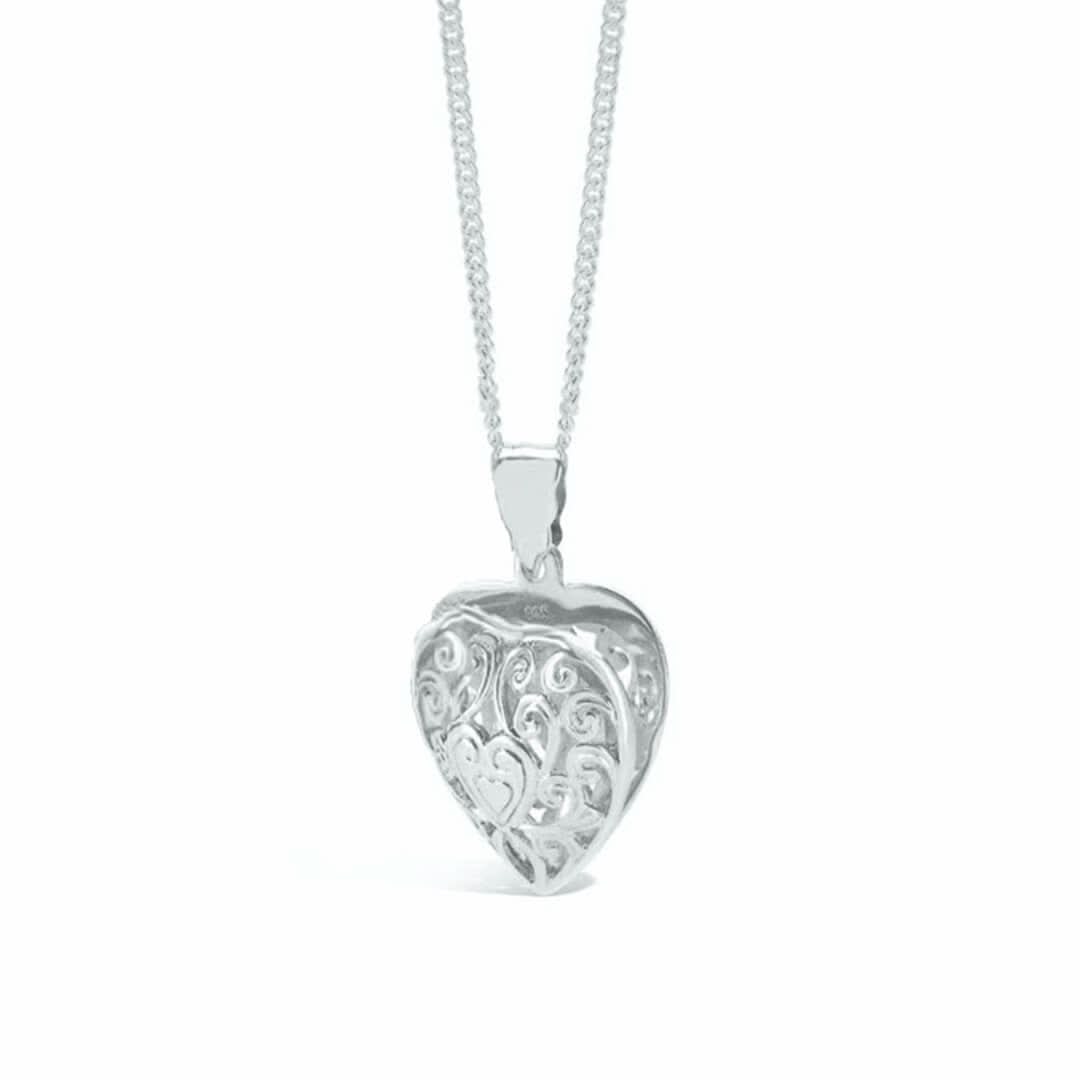 Heart Locket Necklace 14K White Gold with Photo Insert - Perfect for Valentine's Day Gifts, Anniversary Presents & Bridal Jewelry