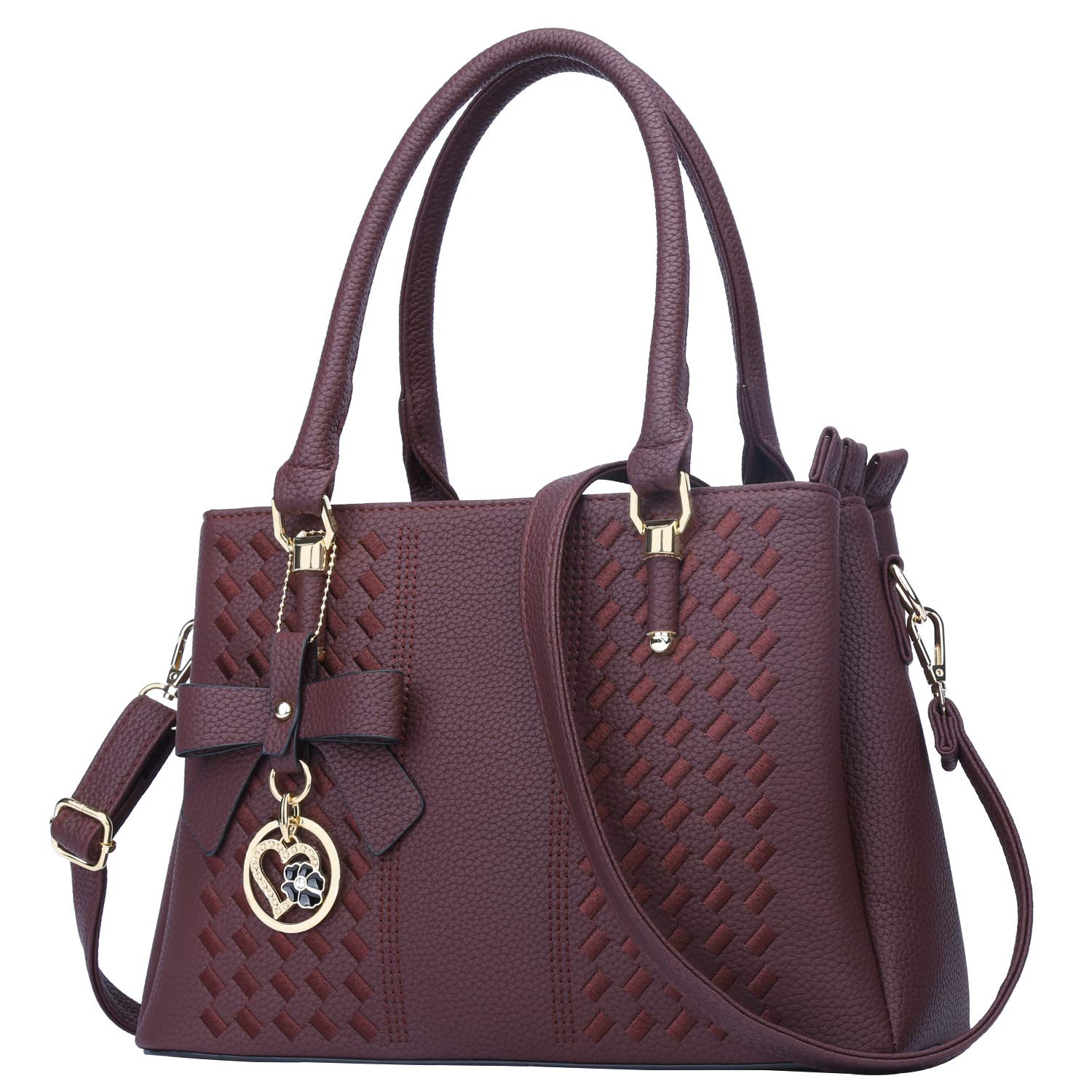 KKXIU Women's Leather Crossbody Bag with Zipper Pockets - Stylish Shoulder Satchel Purse for Work, Travel & Everyday Use