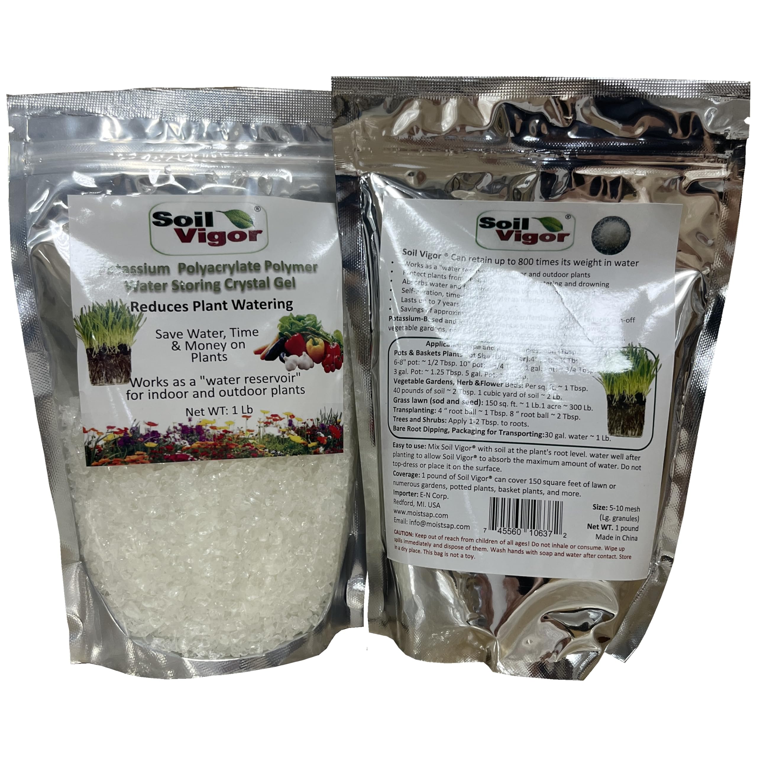 Premium Water Storing Crystal Soil Additive - Commercial Grade Hydrogel for Plants (2 Pack) | Ideal for Indoor/Outdoor Gardening, Landscaping & Drought-Resistant Plant Care