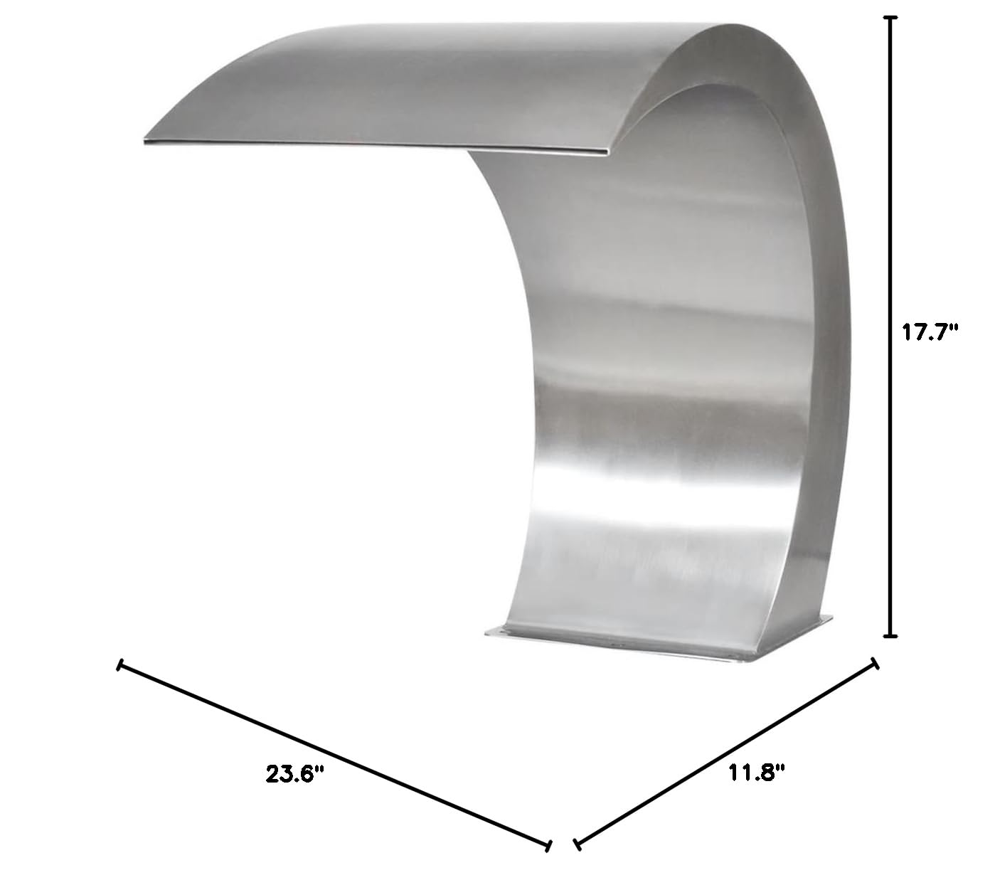 Premium Stainless Steel Pool Waterfall Fountain - 17.7