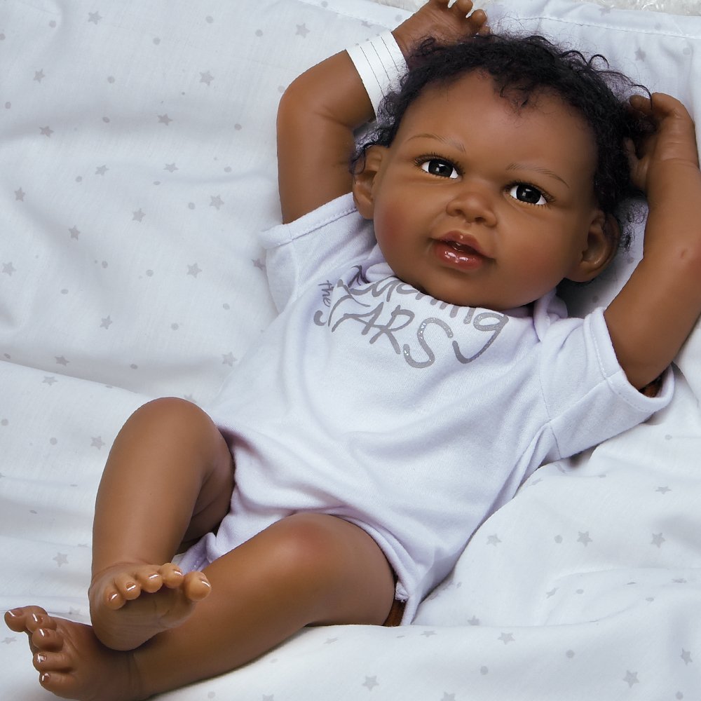 Paradise Galleries 19-Inch African American Baby Doll - Jannie de Lange Designer Doll Collection, Perfect Birthday Gift for Girls Ages 3+ | Reaching for The Stars - Ideal for Pretend Play, Nursery Decor & Special Occasion Gifts