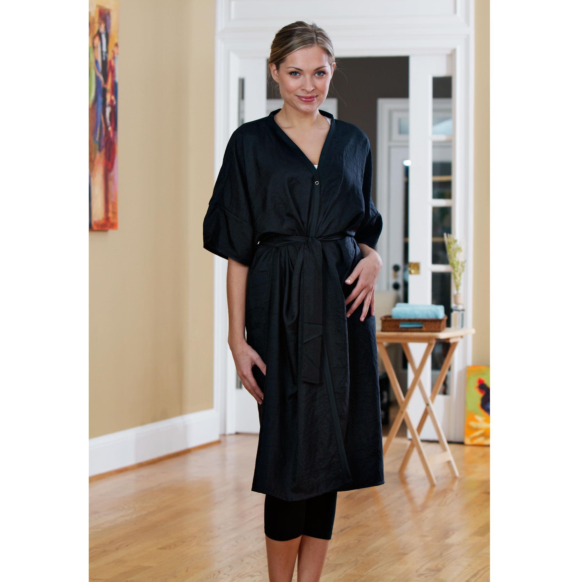 Betty Dain Client Comfort Wrap - Soft Black Salon Cape for Hair Styling, Haircuts & Spa Treatments | Perfect for Salons, Barbershops & Home Use