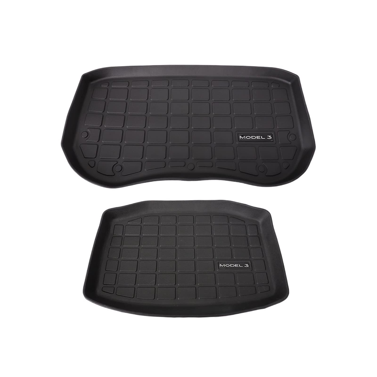 Premium TPE All-Weather Floor Mats for Tesla Model 3 - Front & Rear Trunk Liner Cargo Mats - Durable Interior Accessories - Perfect for Daily Commute, Road Trips & Outdoor Adventures (Black)