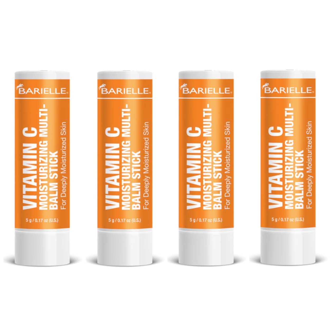 Barielle Vitamin C Moisturizing Balm Stick for Dry Skin - Hydrating Facial Treatment Stick with Antioxidants (4-Pack) | Daily Skincare Routine & Travel Essential