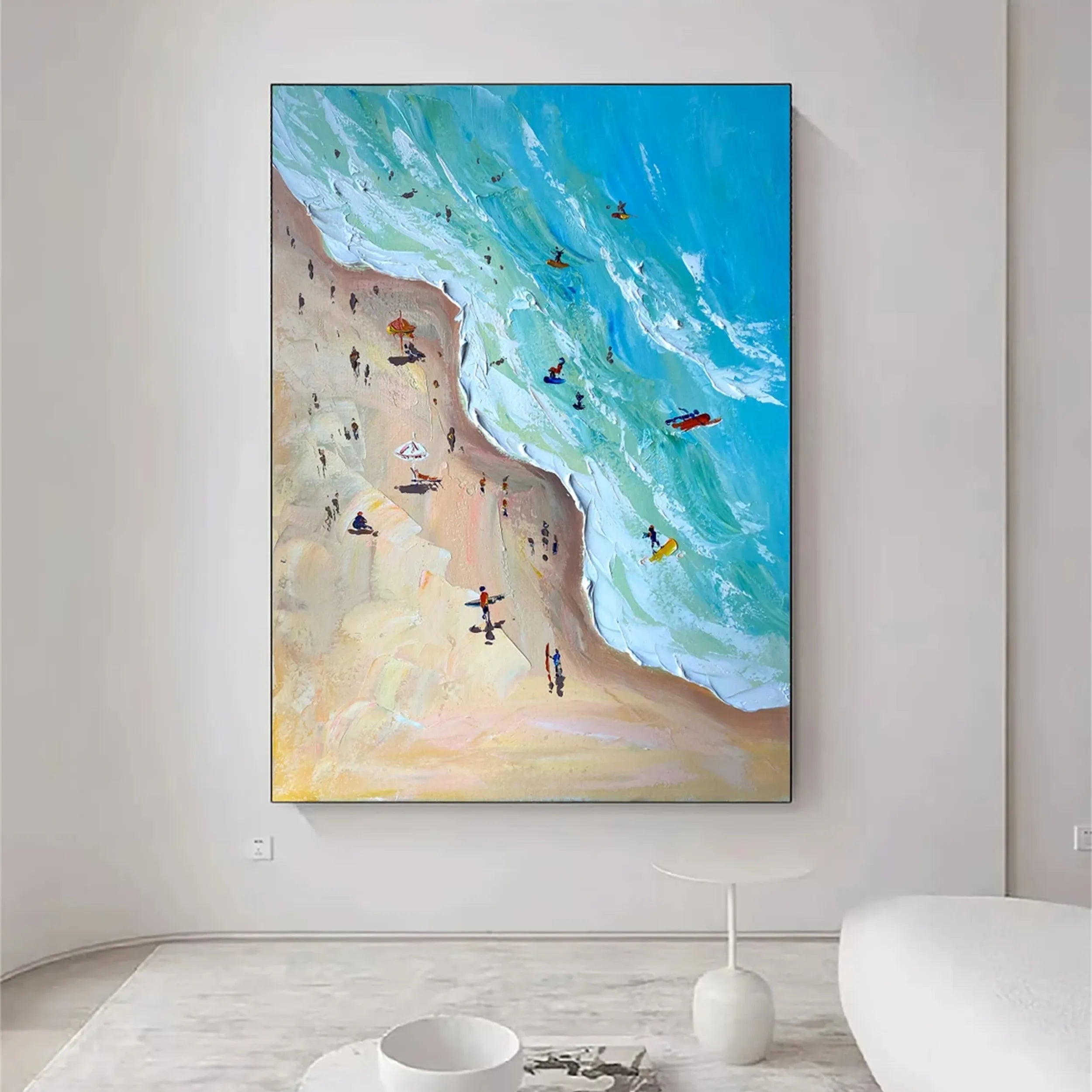 Ocean and Sky Painting #OS 129 - Handmade Seascape Wall Art for Home & Office Decor - Perfect for Living Room, Bedroom or Beach House