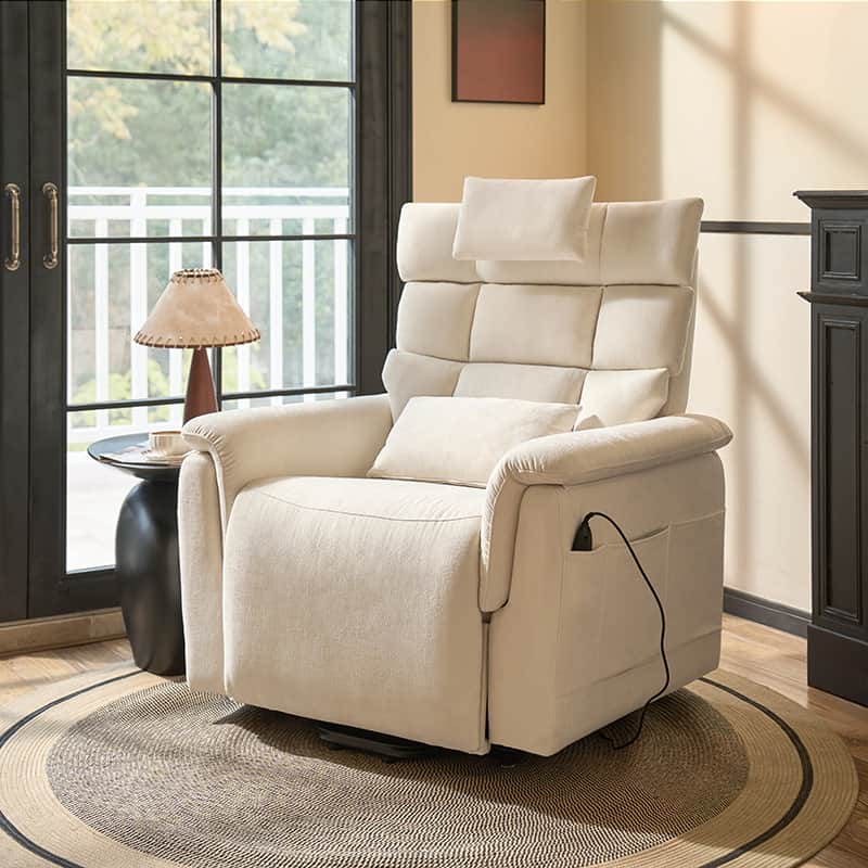 Lift Assist Power Recliner Geri Chair with Intense Massage & Heat - Electric Lift Chair for Elderly & Disabled - Perfect for Living Room, Bedroom & Home Care