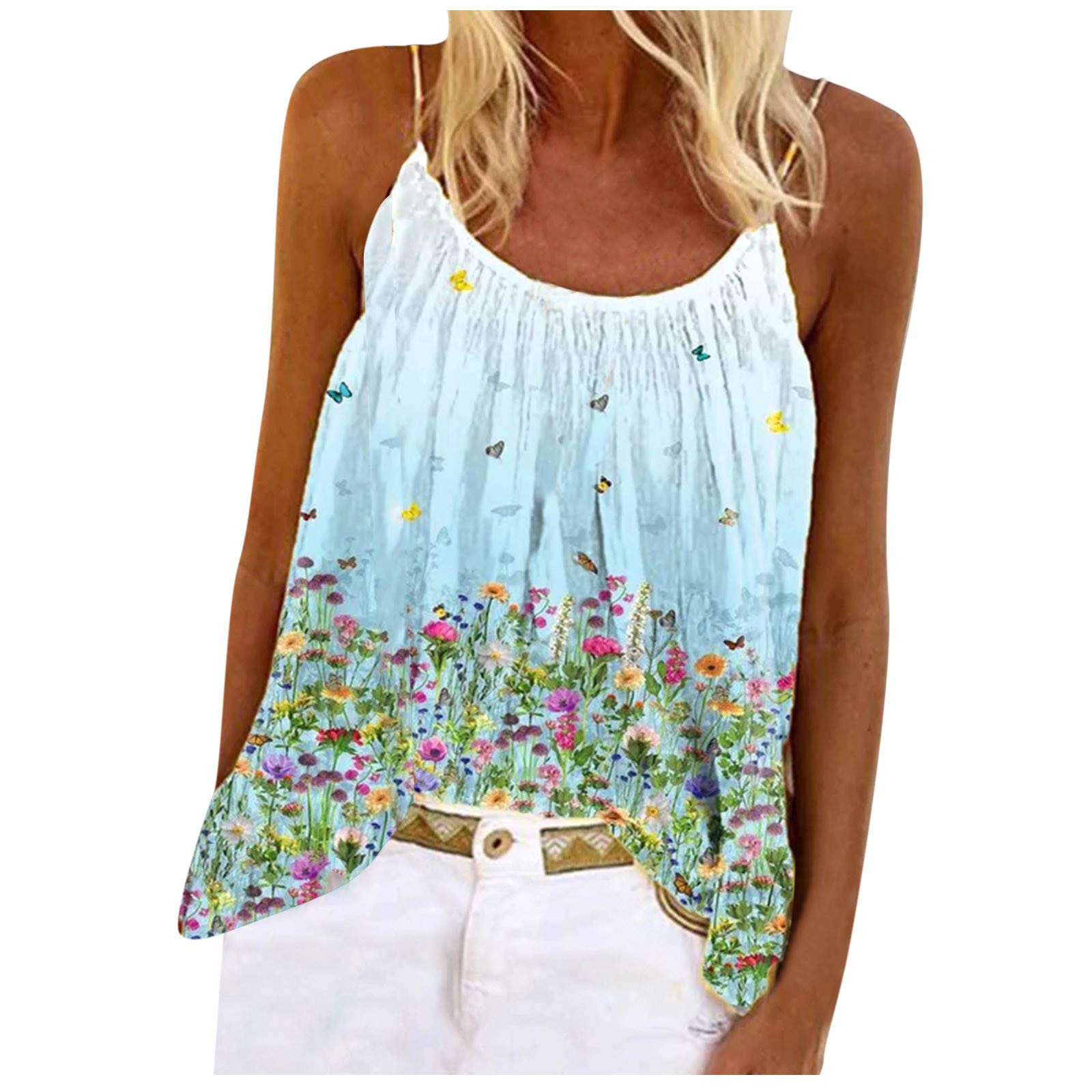 Women's Sleeveless V-Neck Printed Vest Top - Sexy Casual Blouse for Summer Outfits, Beach Wear & Party Fashion