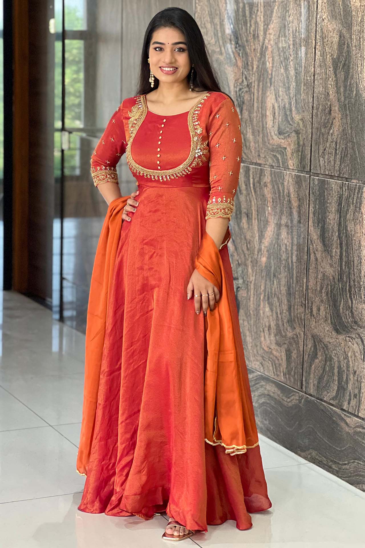 DD483 Nisha Designer Wear Anarkali - Elegant Indian Kurti for Women | Perfect for Festivals, Weddings & Special Occasions