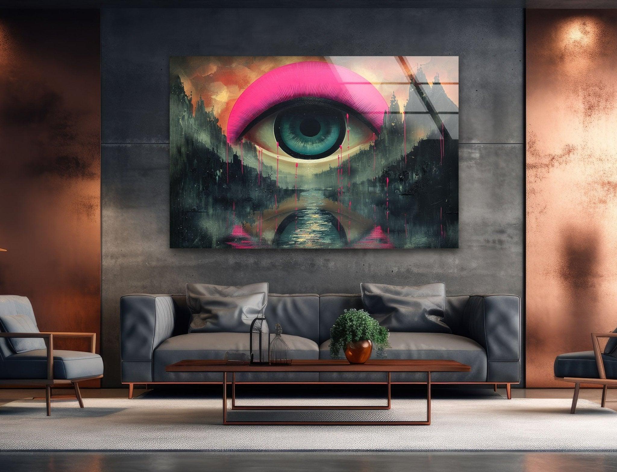 Alien World Glass Wall Art - Modern Abstract Glass Decor for Living Room, Bedroom & Office - Unique Handmade Glass Artwork for Home & Office Decor
