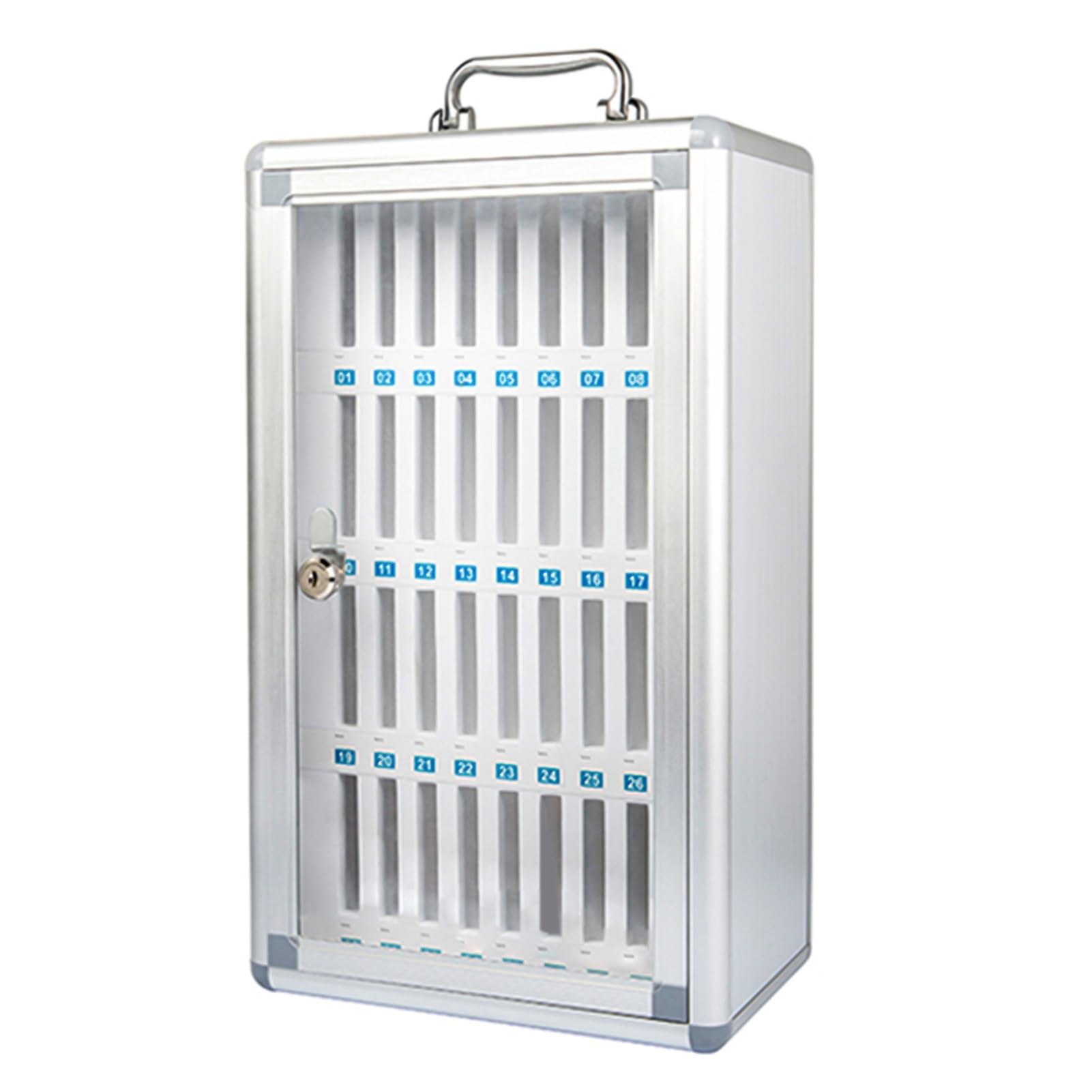 Aluminum Alloy Wall Mounted Phone Storage Cabinet - Secure Mobile Phone Locker Box for Schools, Classrooms & Exams | Durable Anti-Theft Design for Smartphones | Perfect for Exam Halls, Offices & Public Spaces (36 Slots, Single Color)