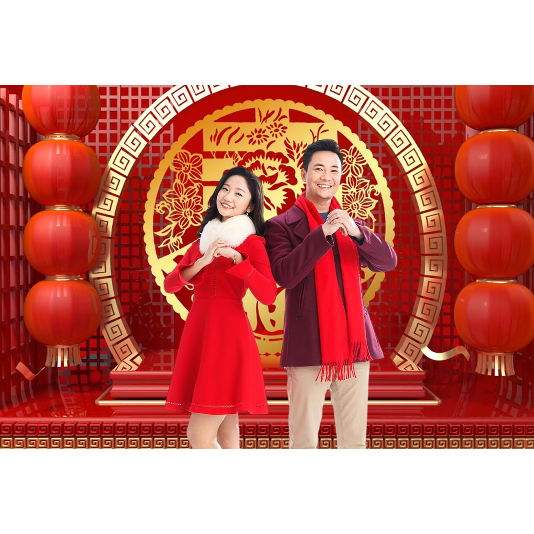Baocicco 15x10ft 2025 Chinese New Year Backdrop - Red Year of The Snake Photography Background with Spring Festival Paper Cut Designs | Perfect for Lunar New Year Celebrations, Family Photos & Party Decorations