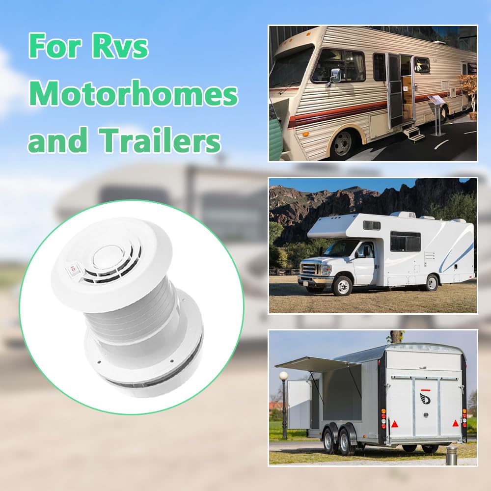 12V Silent Energy-Saving Exhaust Cooling Fan for Car, RV, Motorhome, Trailer & Caravan - Roof Vent Ventilation System with Noise Reduction (Fan Shell + Silent Fan) - Perfect for Travel, Camping & Home Use