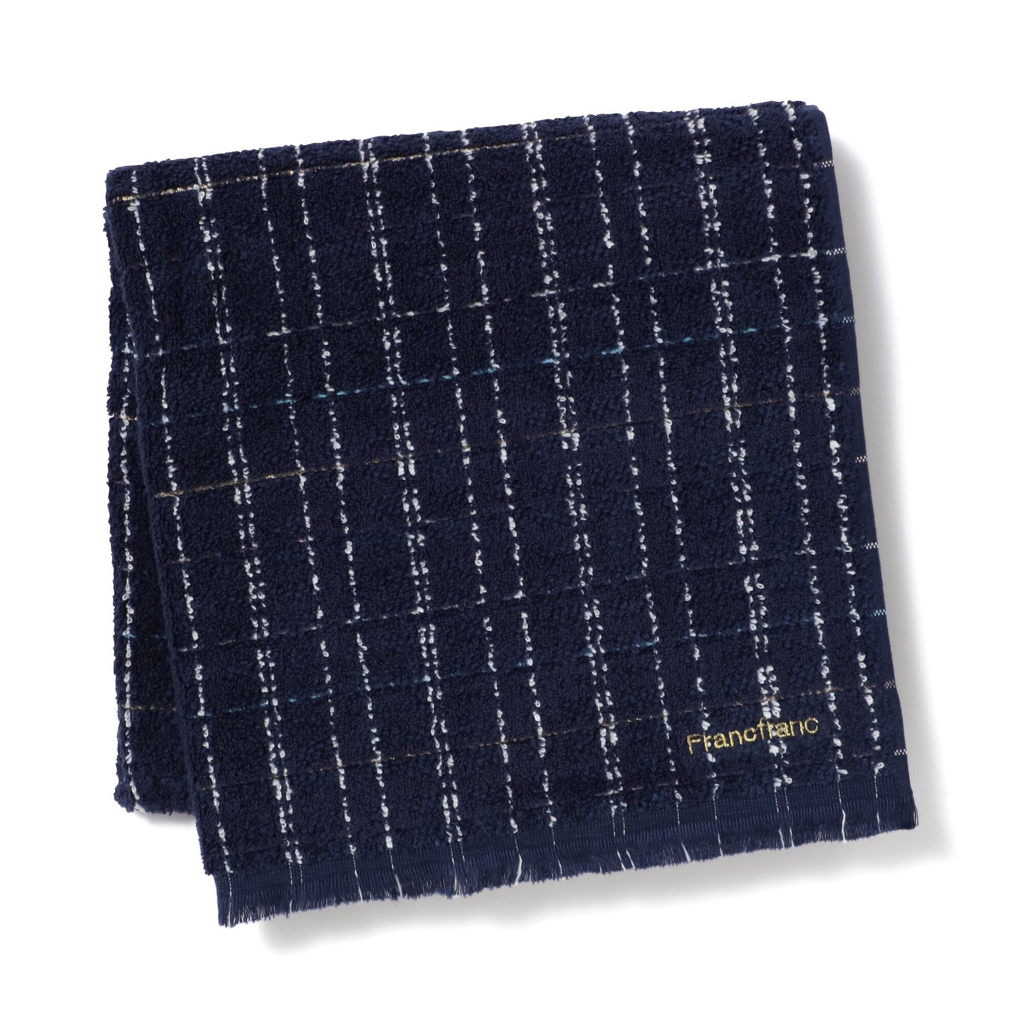Antibacterial & Deodorizing Tweed Pattern Bath Towel - Super Absorbent, Quick Dry, Soft & Luxurious - Perfect for Bathroom, Spa, Gym & Beach (Navy Blue)