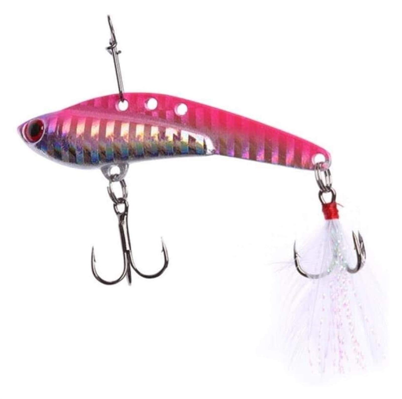 Metal Wobble Fishing Lure with Treble Hook - Spinner Bait for Casting
